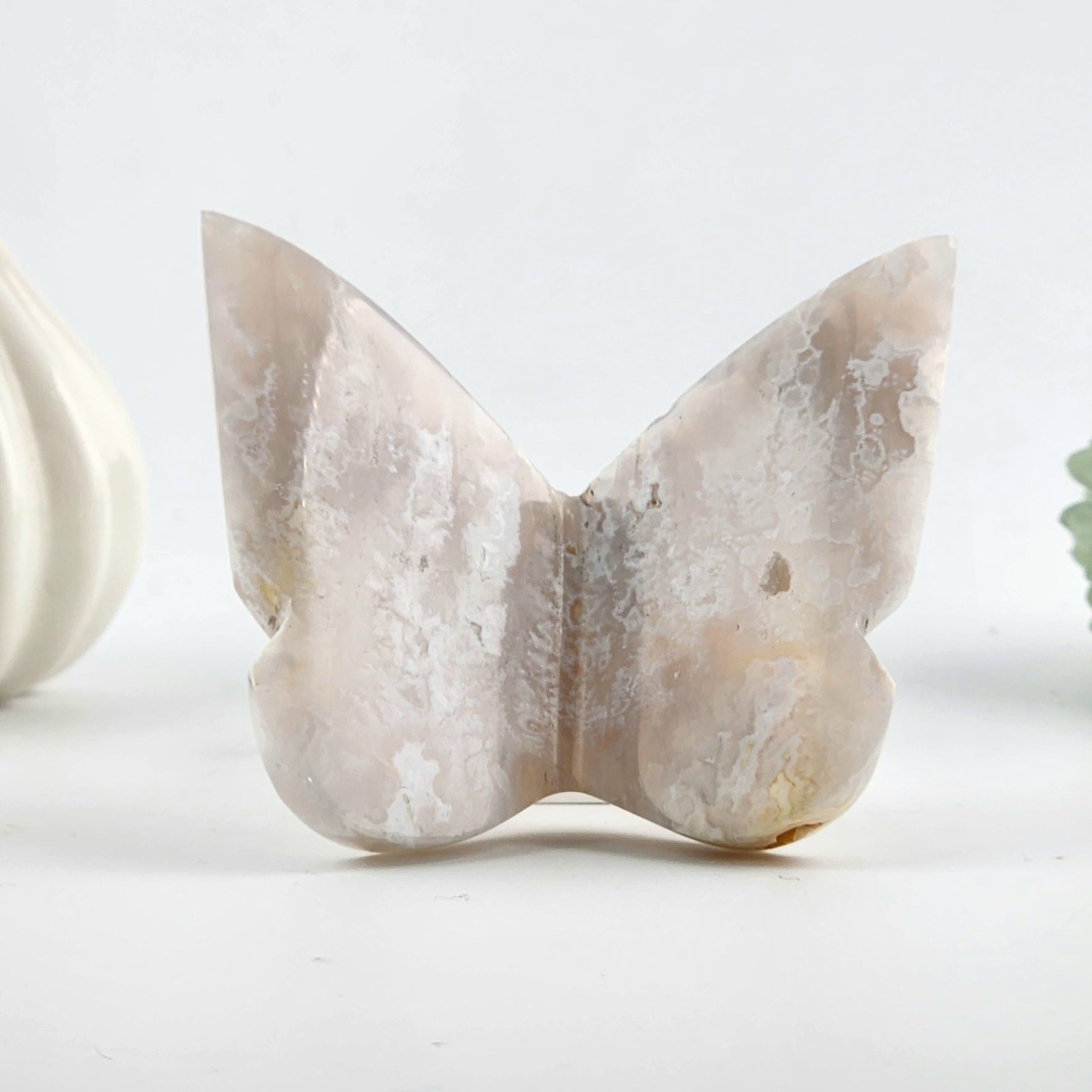 White Plume Agate 3D Butterfly