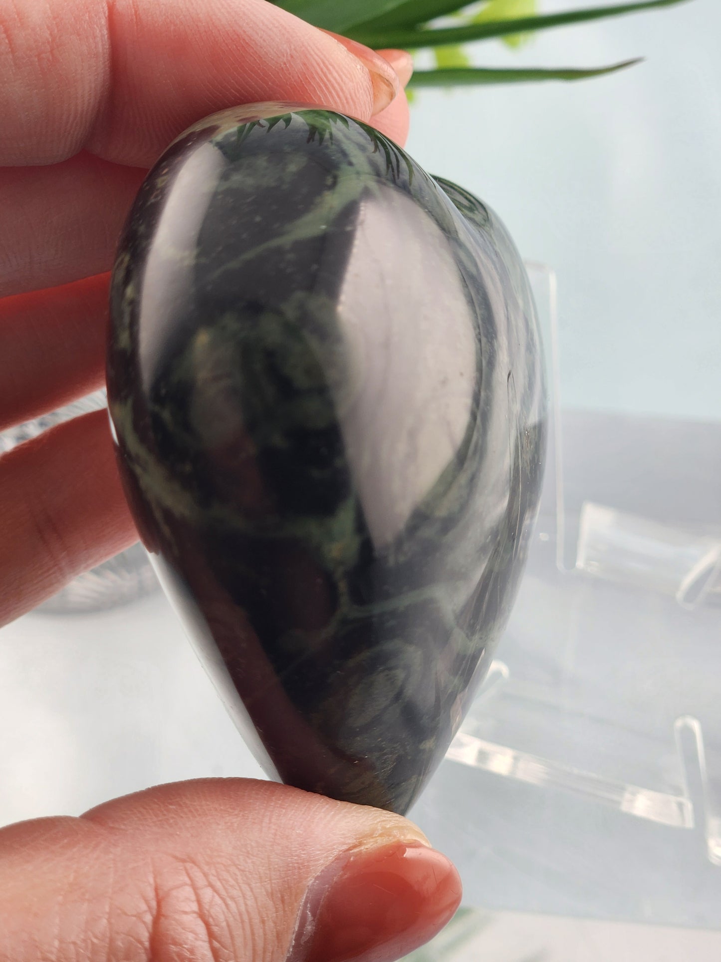 Kambaba Jasper Puffy Heart