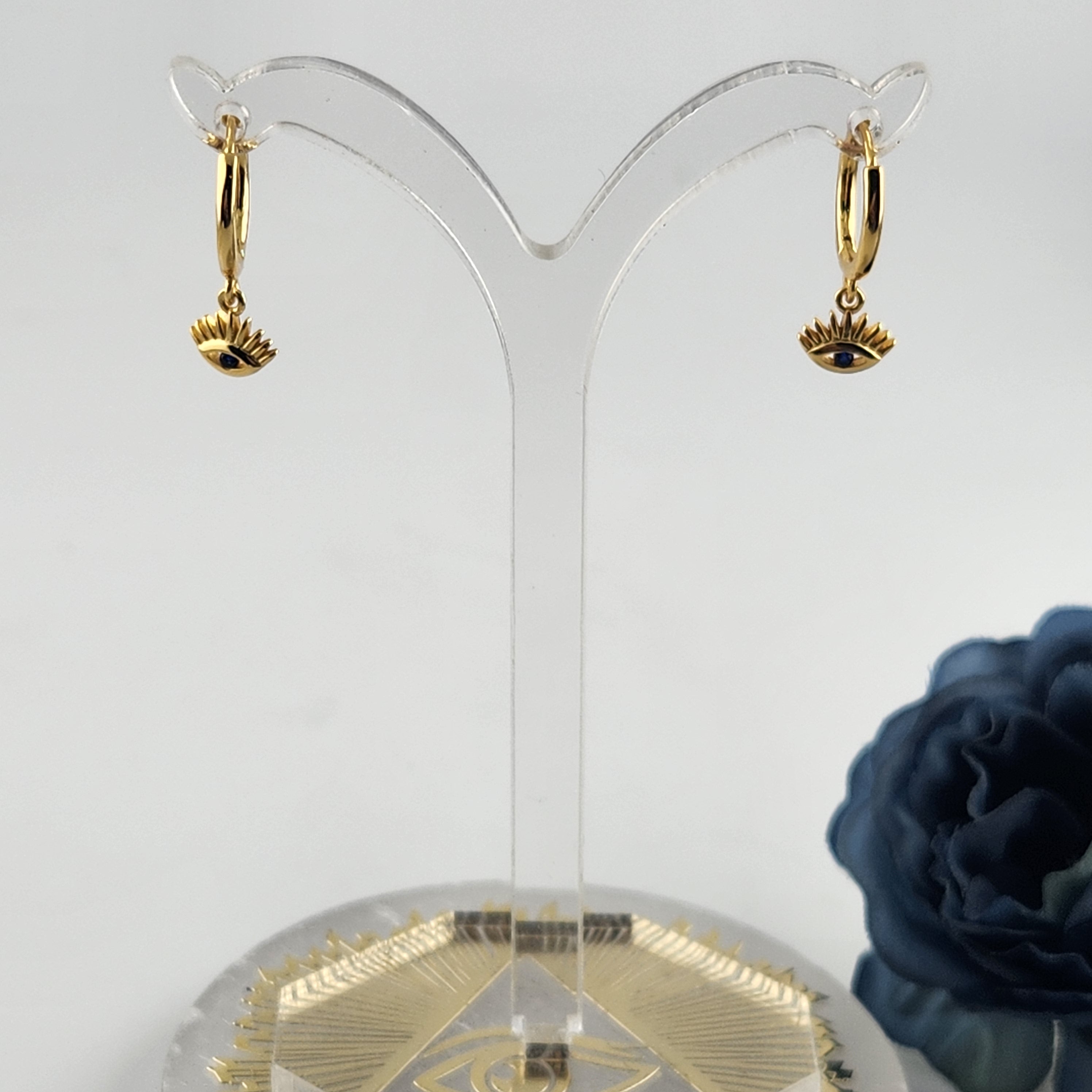 Evil Eye Drop Earrings - Gold Plated S925