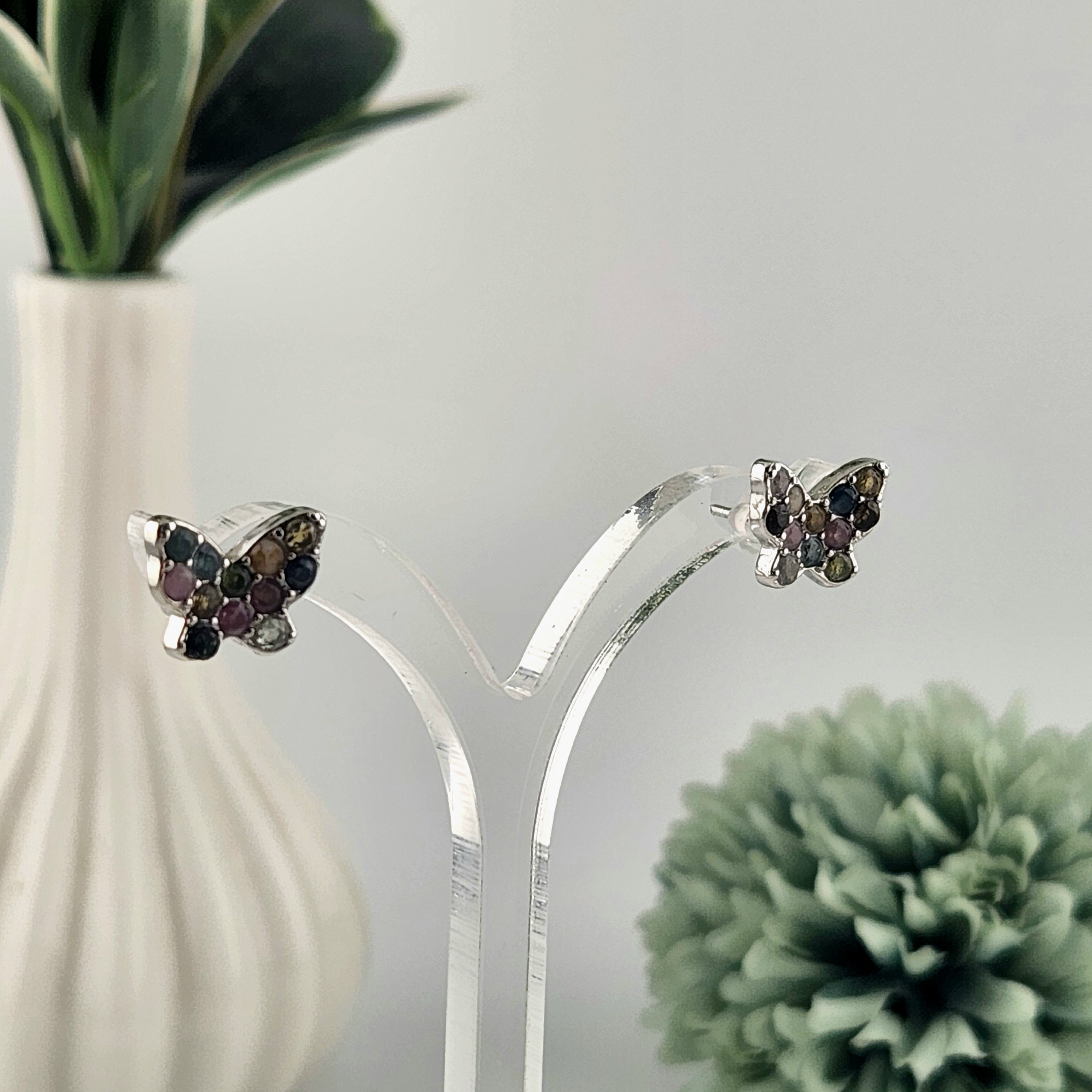 Tourmaline Butterfly Earrings - S925