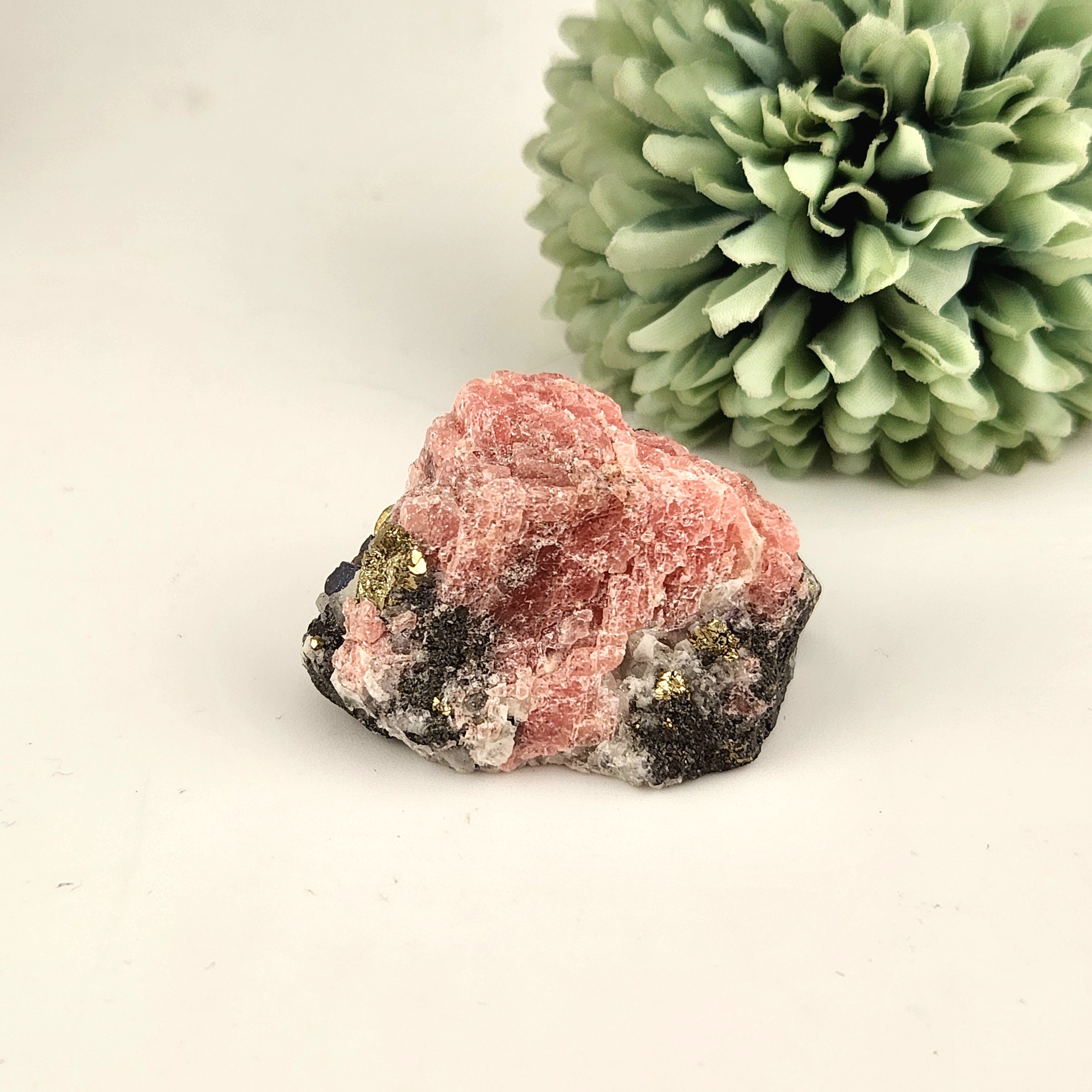 Rhodochrosite With Pyrite Raw Specimen