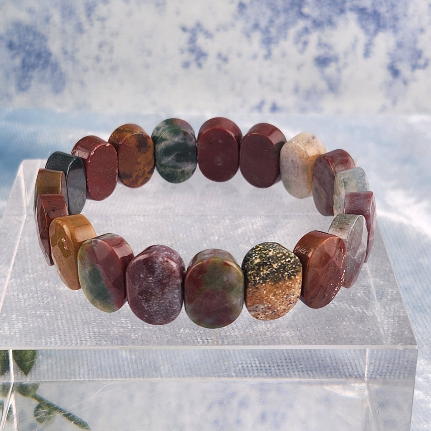 Faceted Ocean Jasper Bracelet