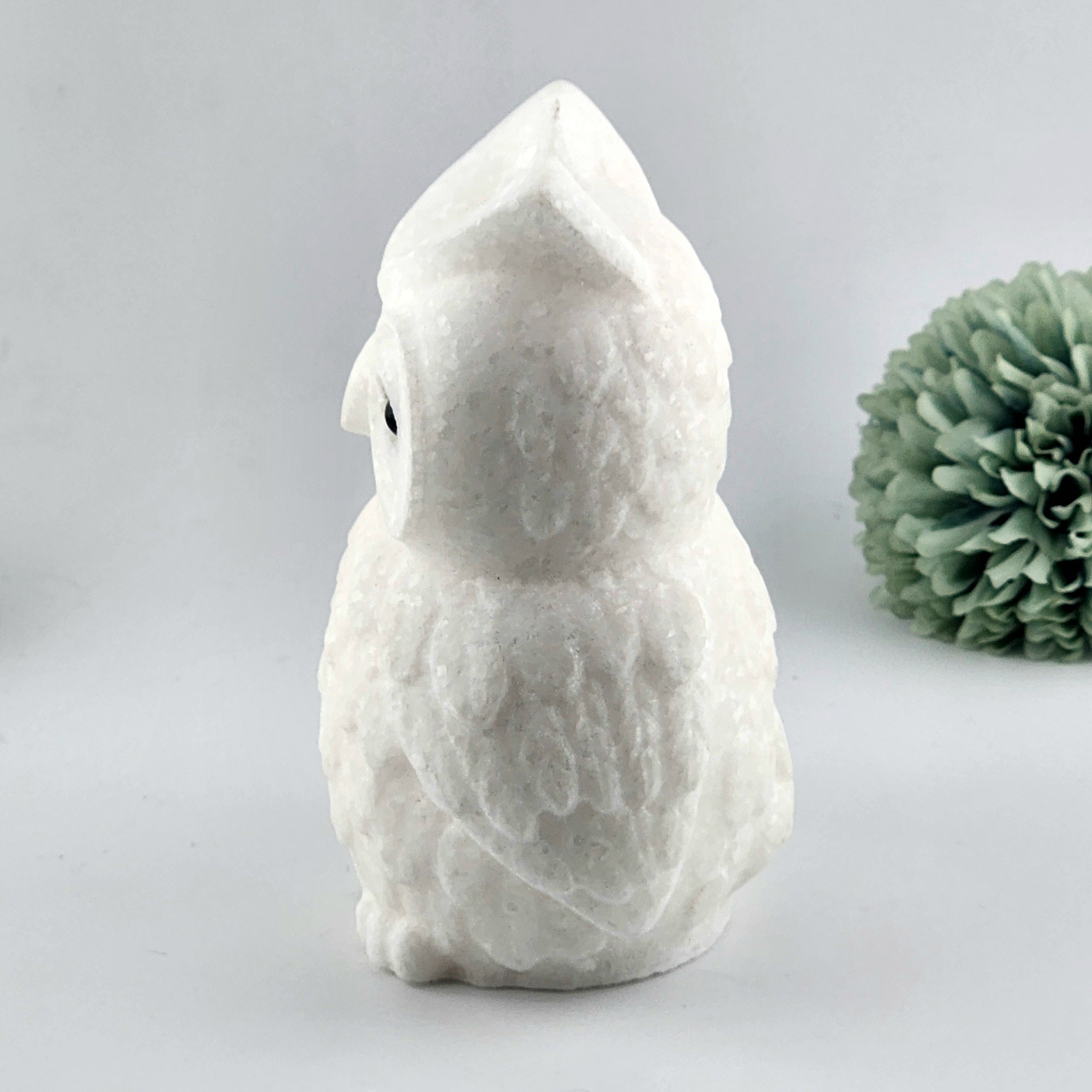 White Jade Owl Carving