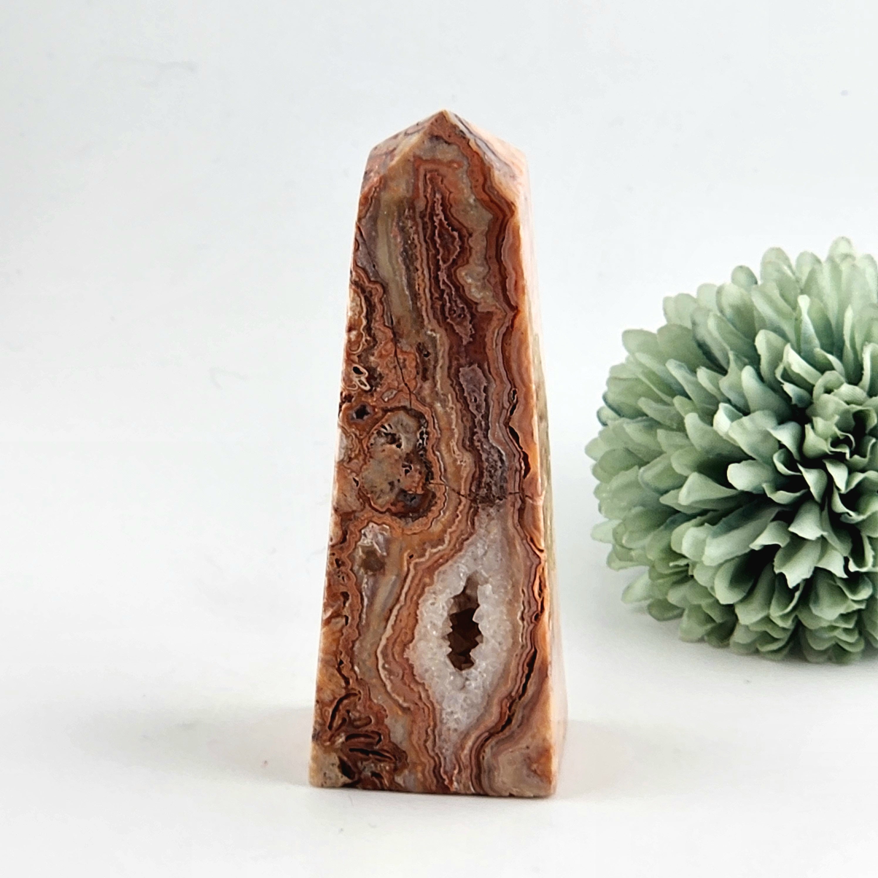 Pink Crazy Lacce Agate Tower