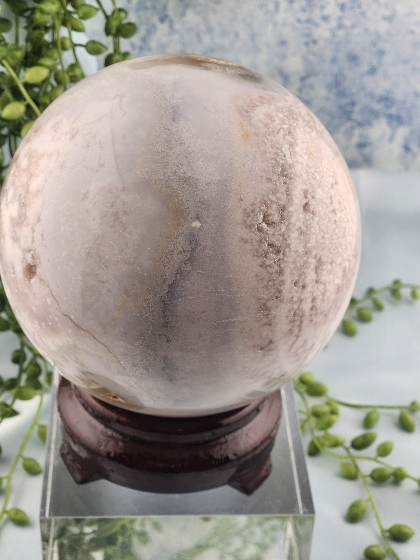 XL Pink Amethyst Flower Agate Sphere