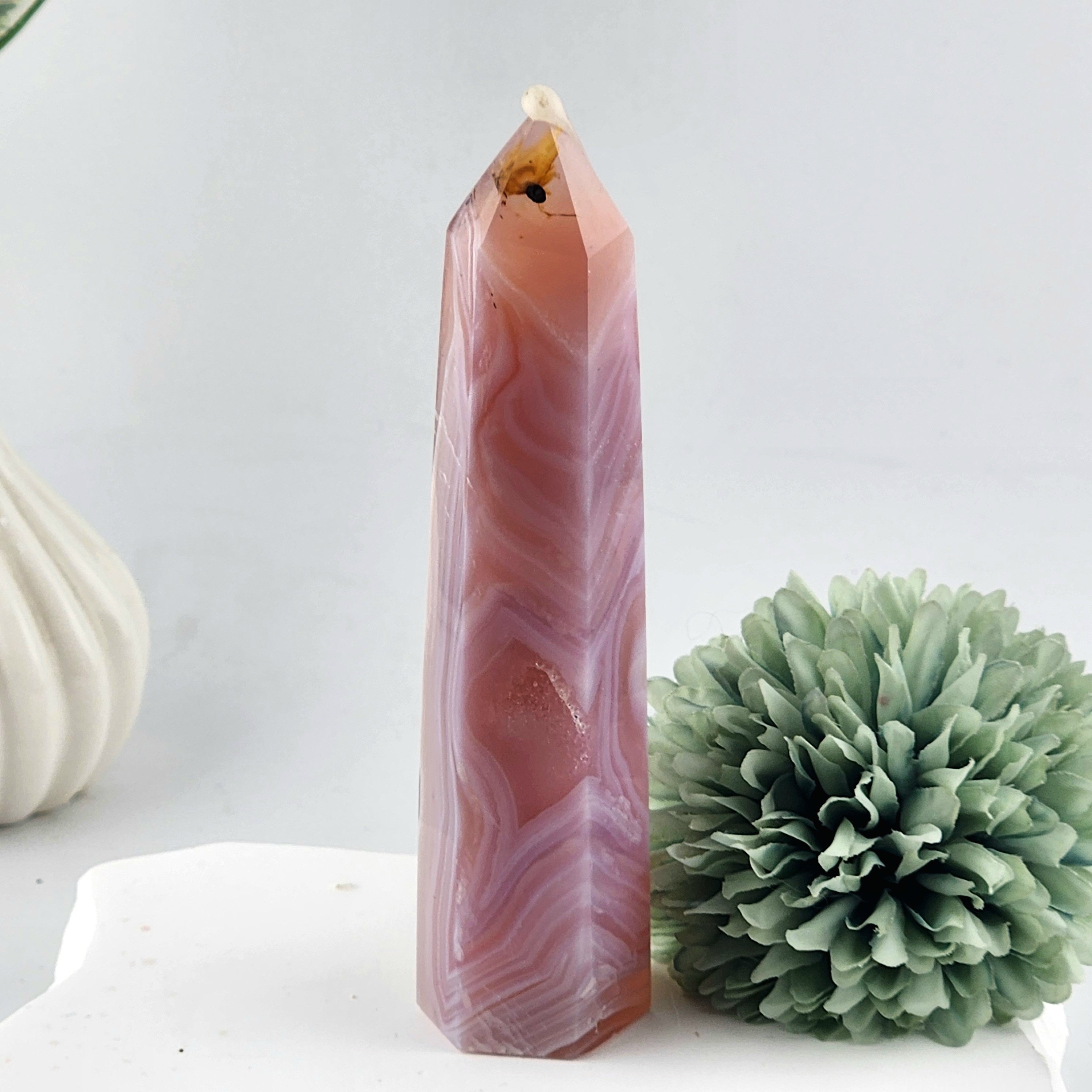 Pink Jelly Agate Tower