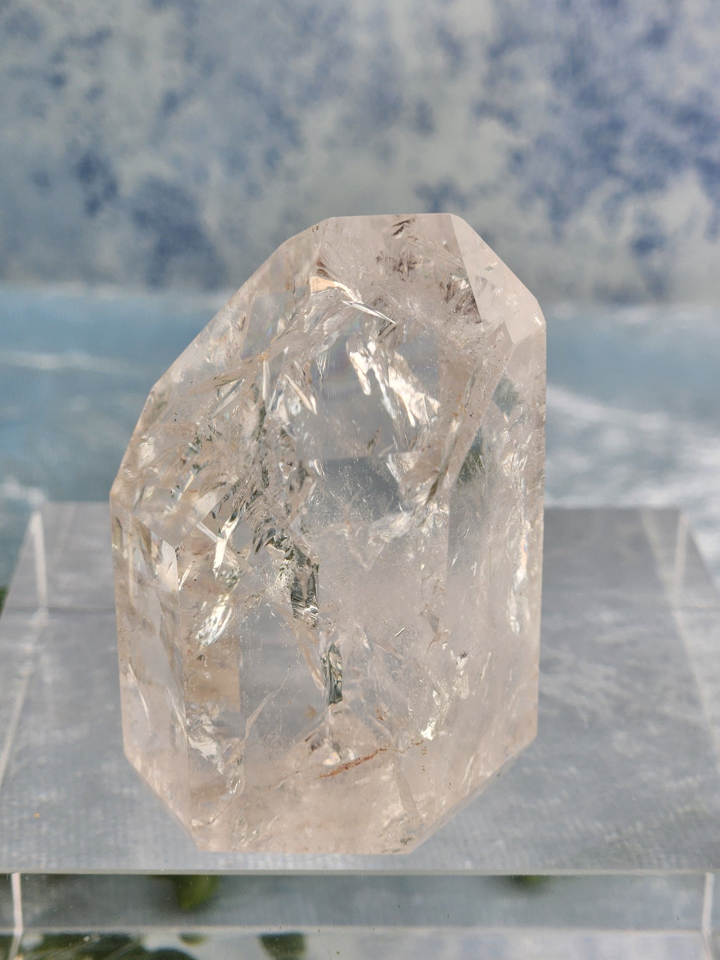 Crackle Clear Quartz Tower