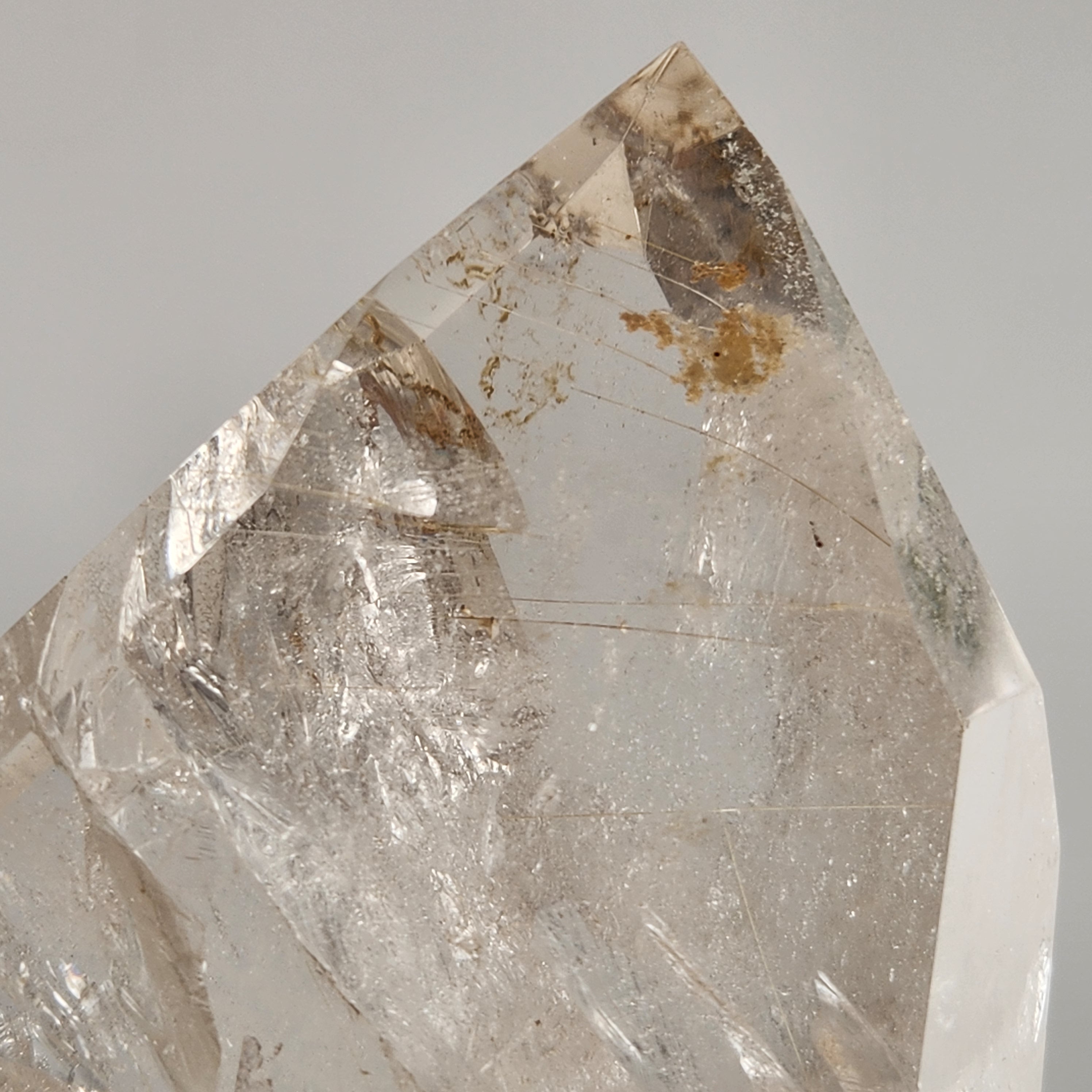 Gold Rutile Clear Quartz Statement Freeform On Custom Stand