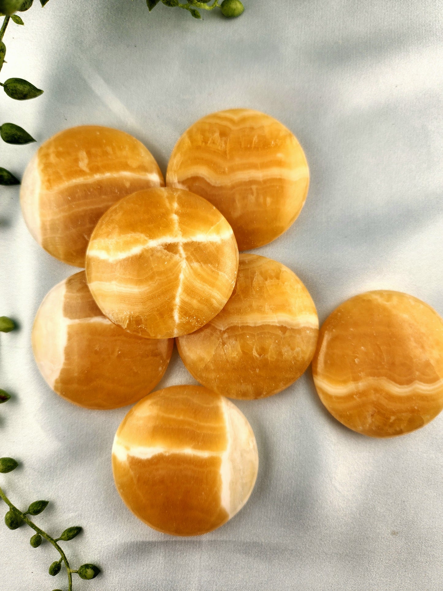 Orange Calcite Flat Stone