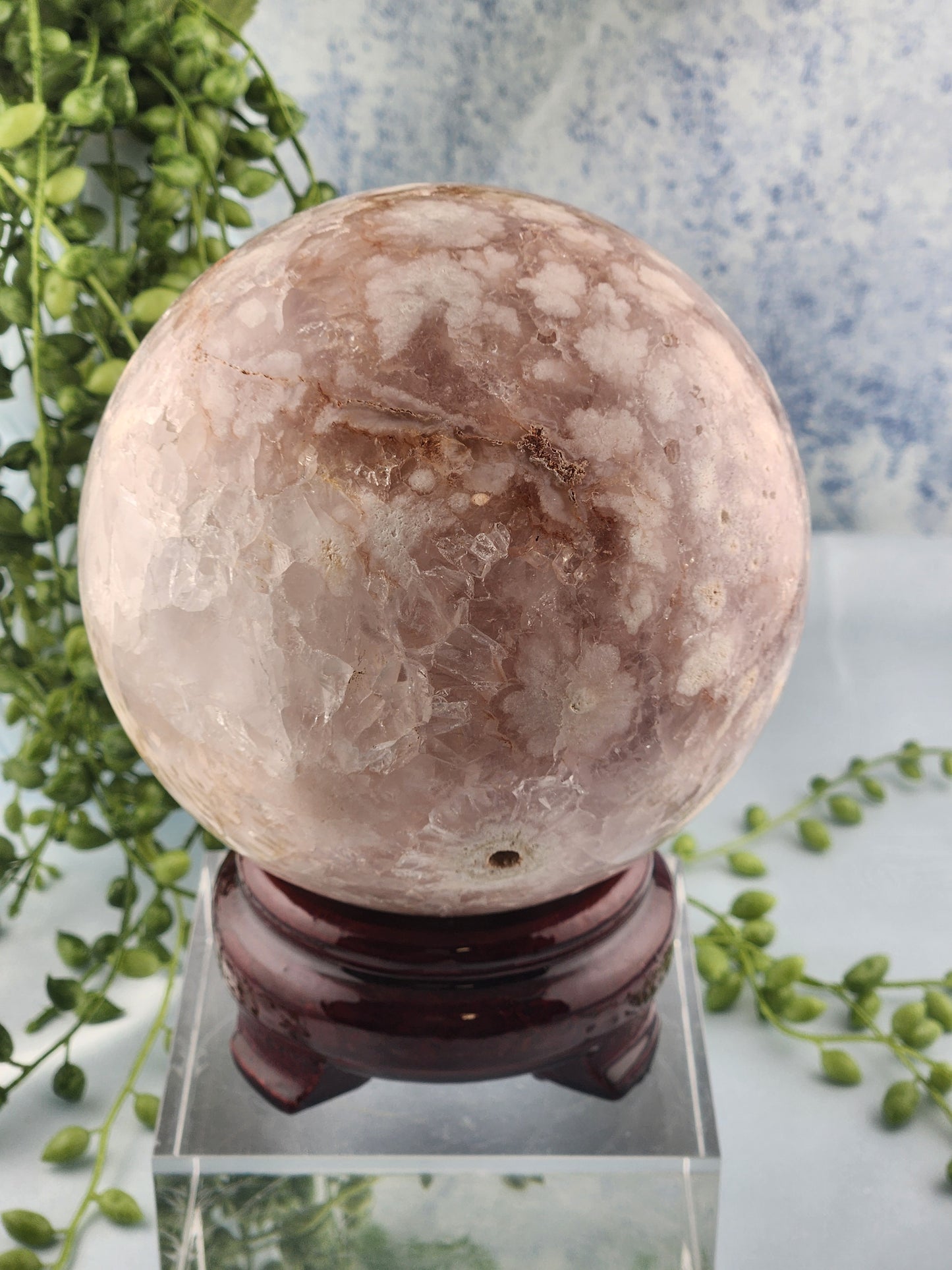 XL Pink Amethyst Flower Agate Sphere