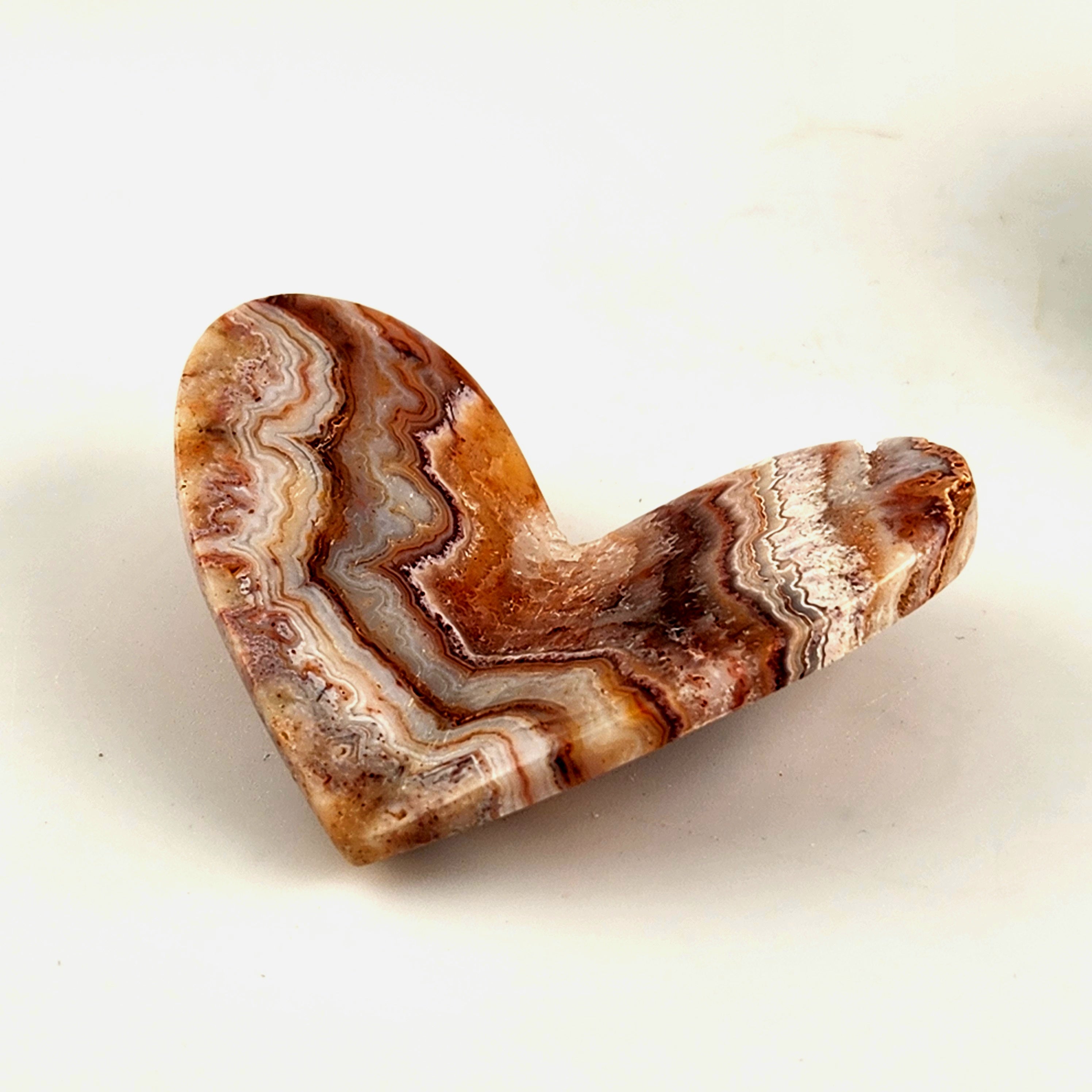 Pink Crazy Lace Agate 3D Heart