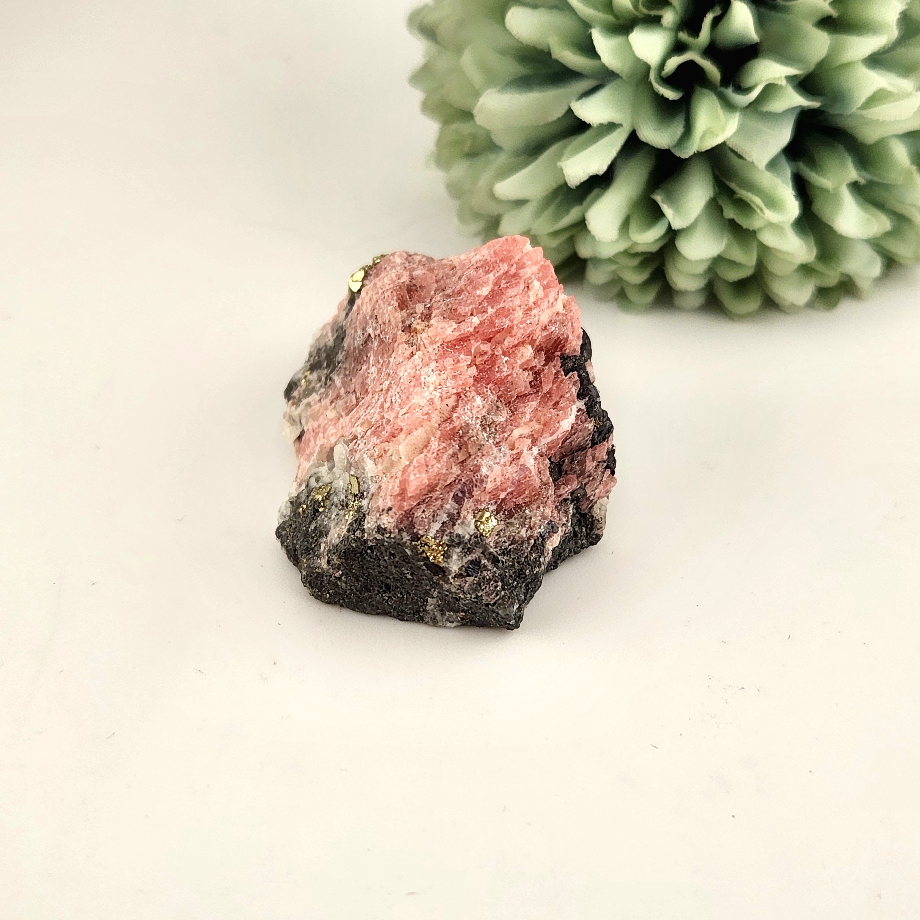Rhodochrosite With Pyrite Raw Specimen