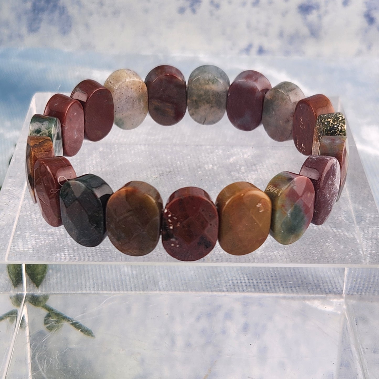 Faceted Ocean Jasper Bracelet