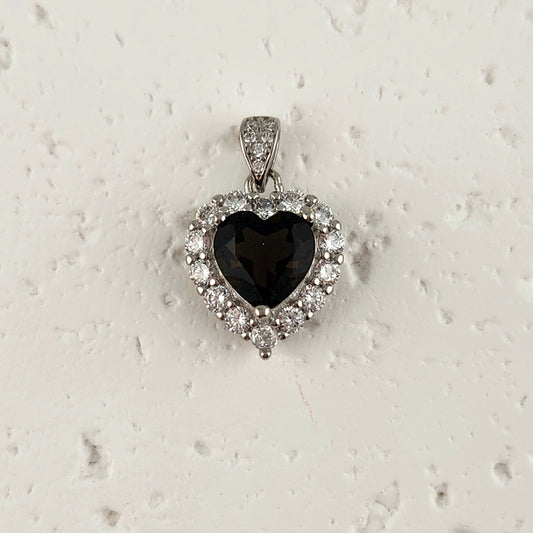 Smokey Quartz Heart Pendant - S925
