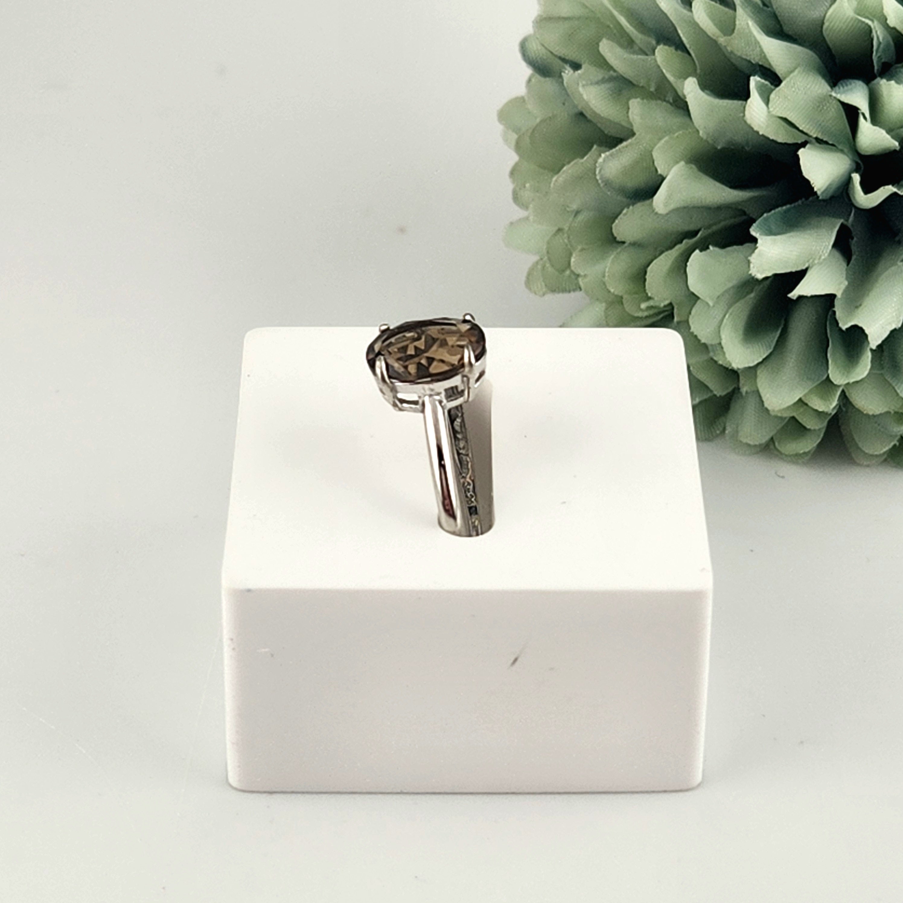 Smokey Quartz Ring - Adjustable S925