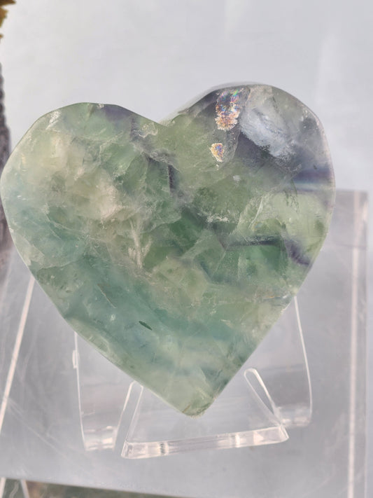 Feather Fluorite Heart