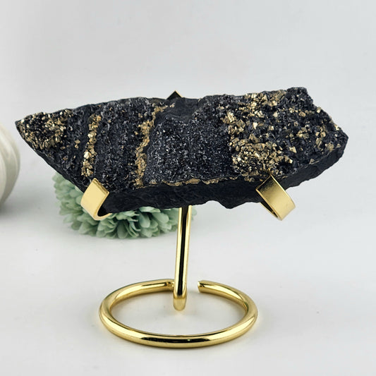 Pyrite on Galena