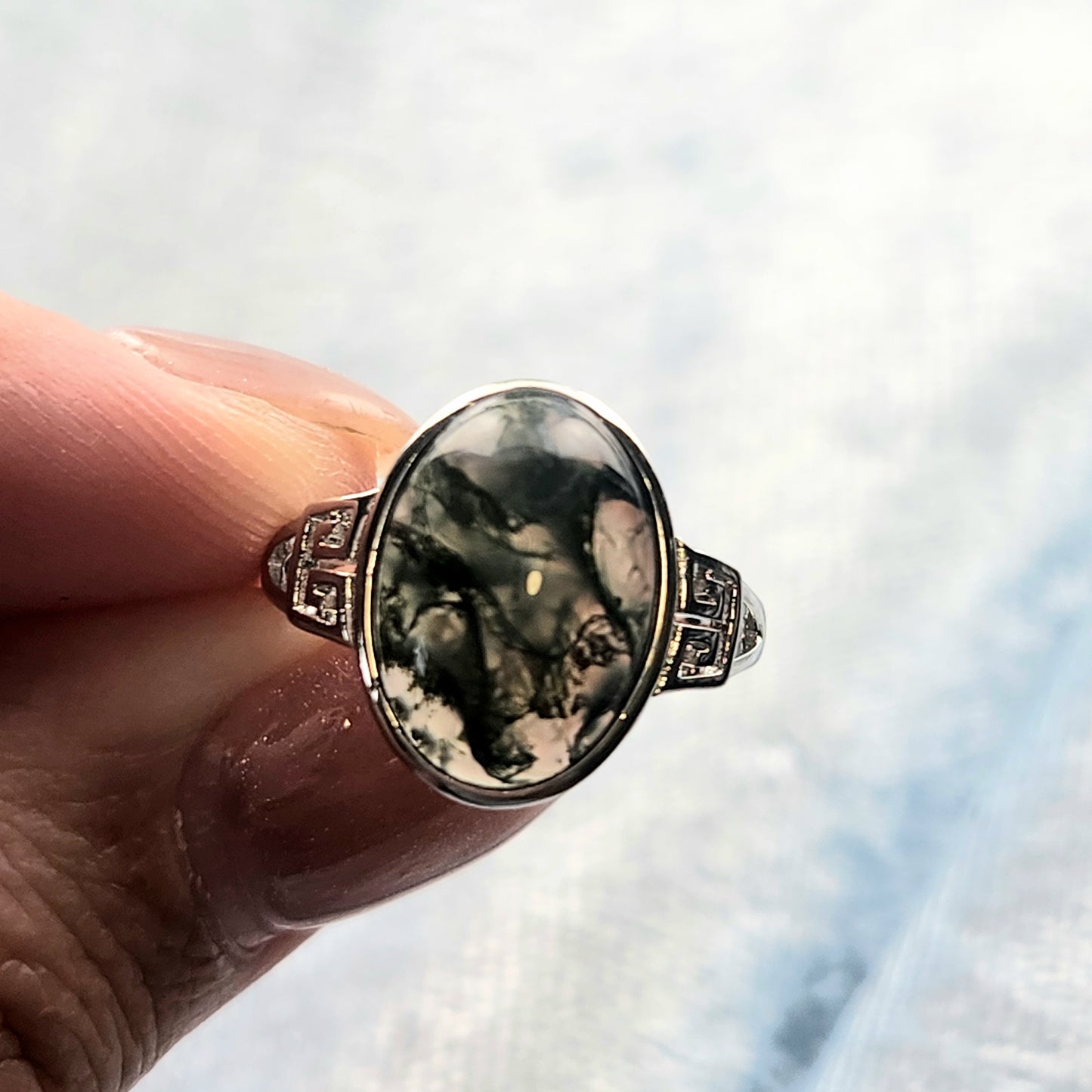 Moss Agate Ring (1.2)