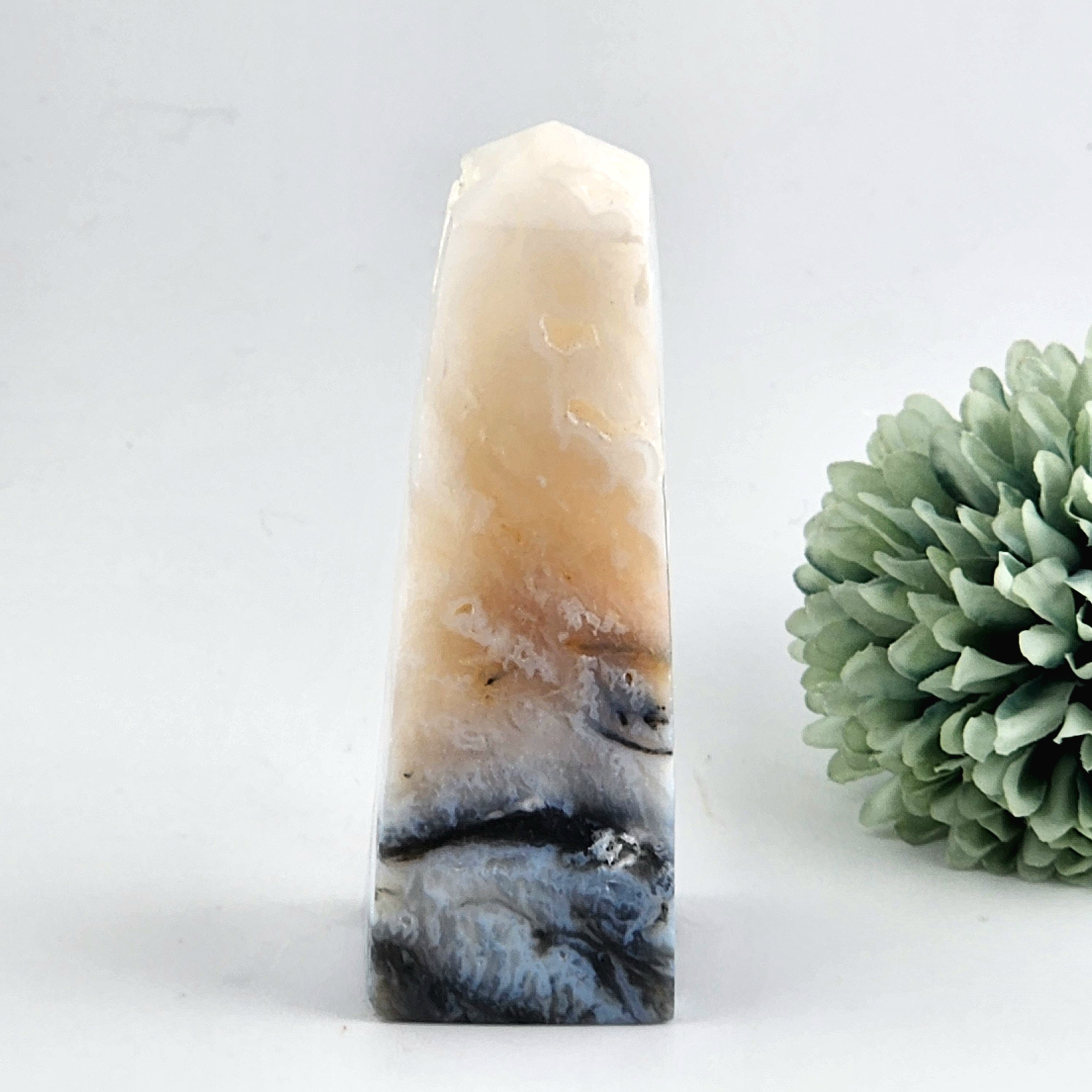 Pink Plume Agate Tower