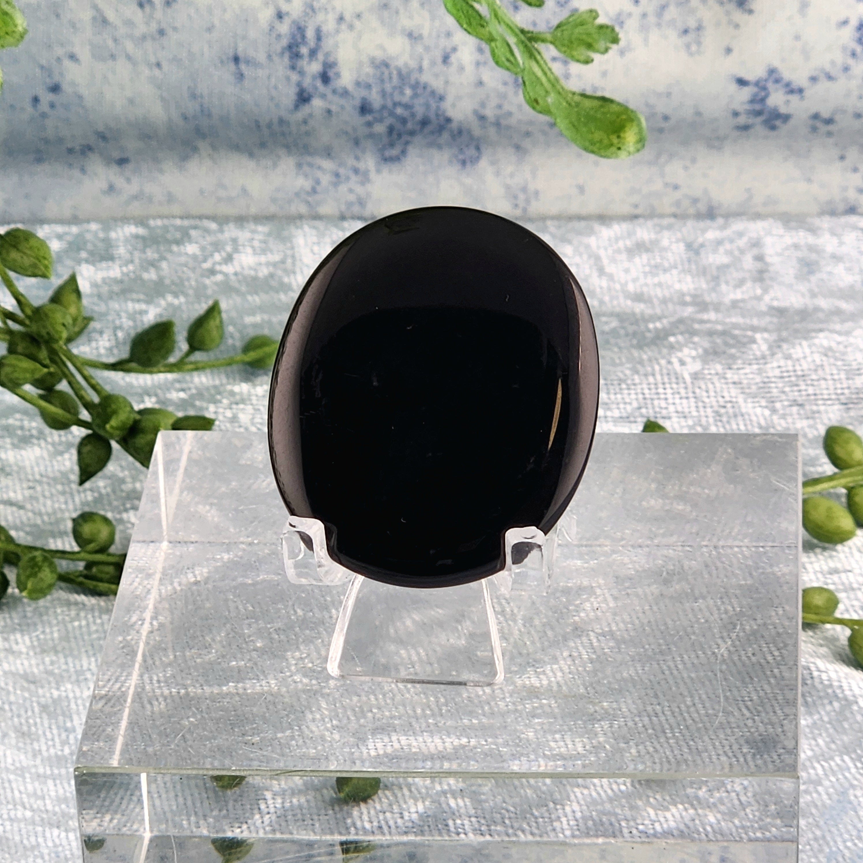 Black Obsidian Flat Stone