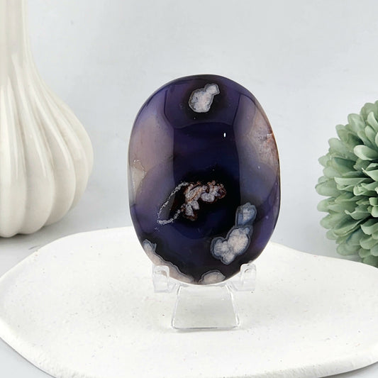 Blue Flower Agate Palmstone