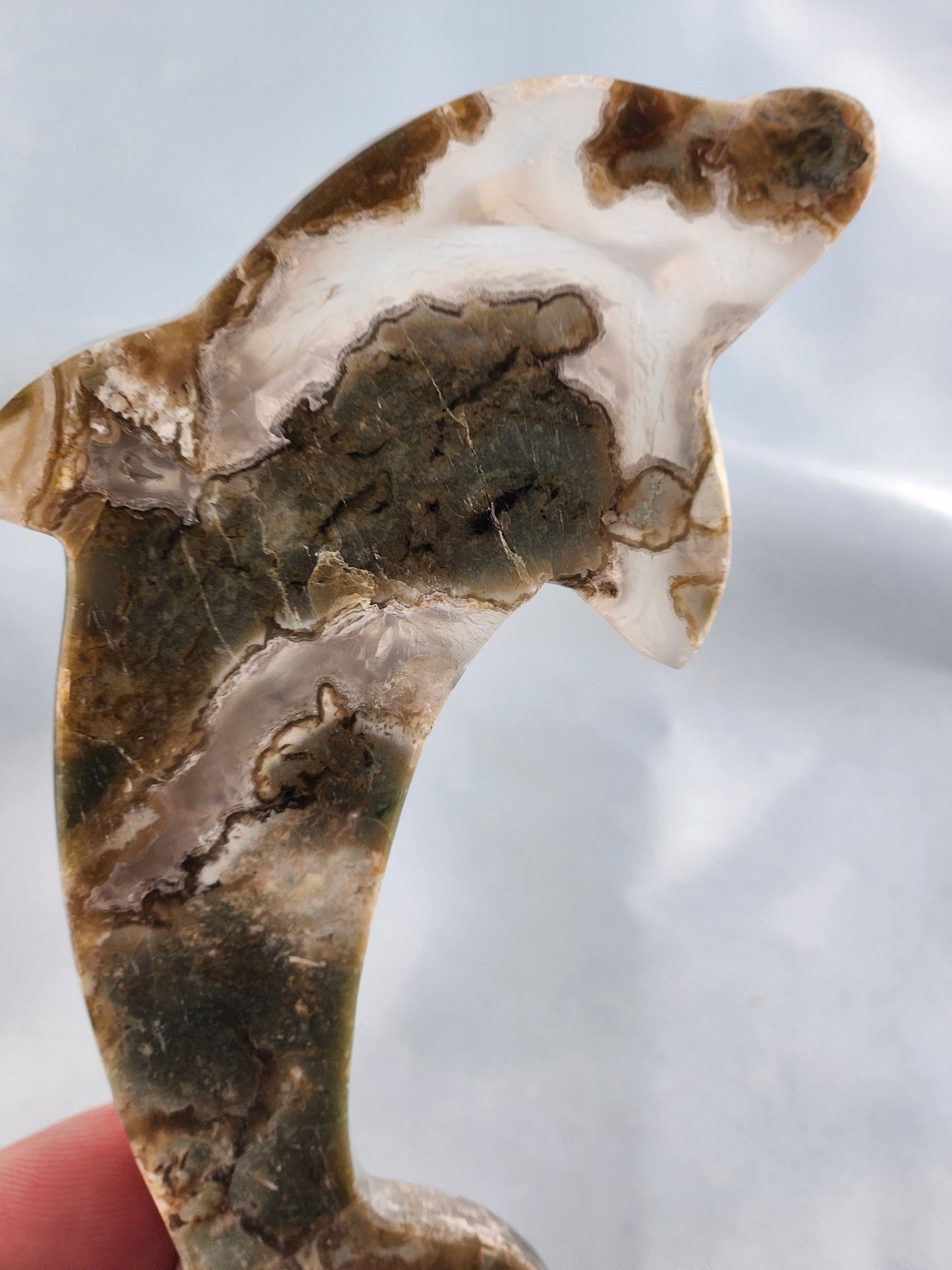 Moss Agate Dolphin