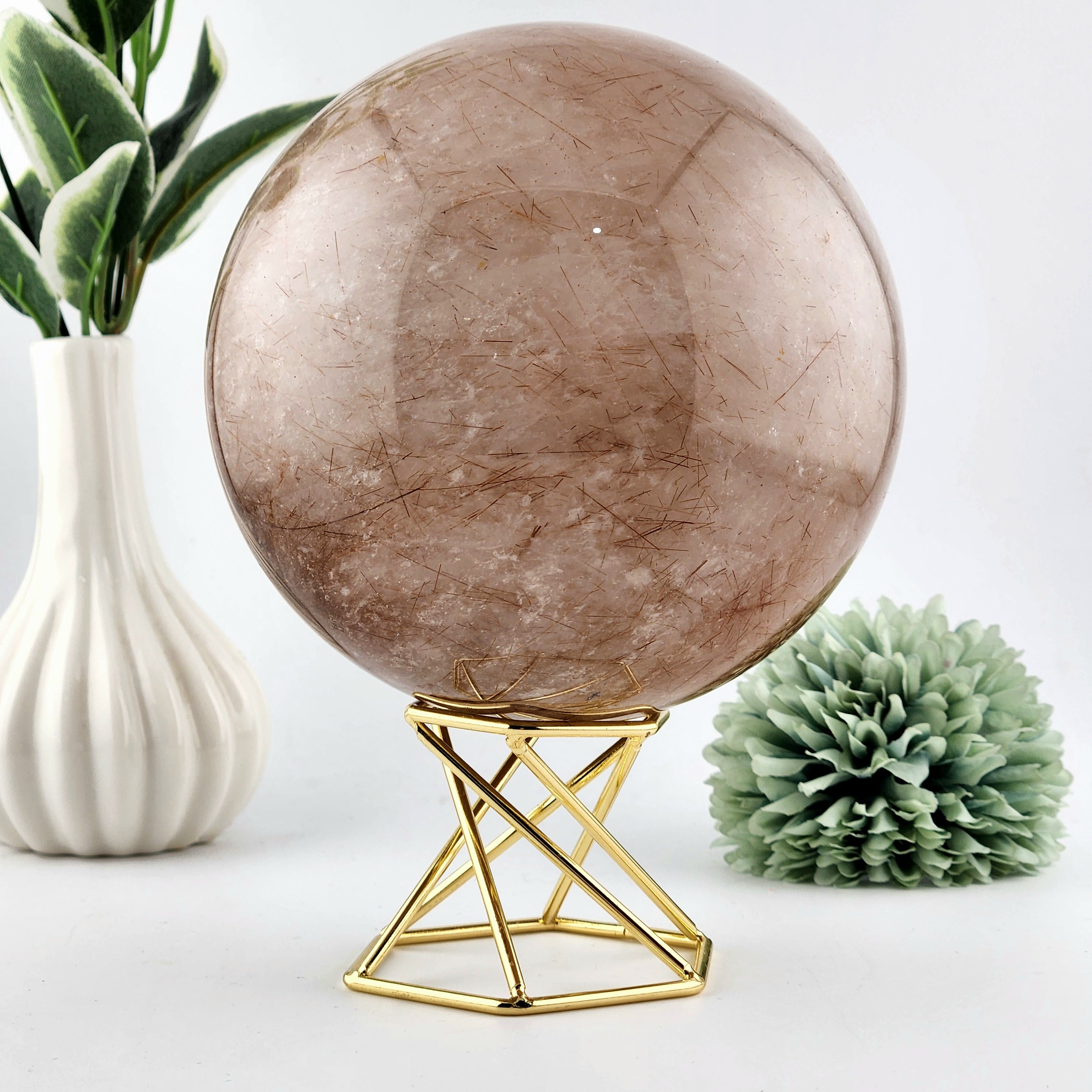 Copper Rutile Quartz Sphere