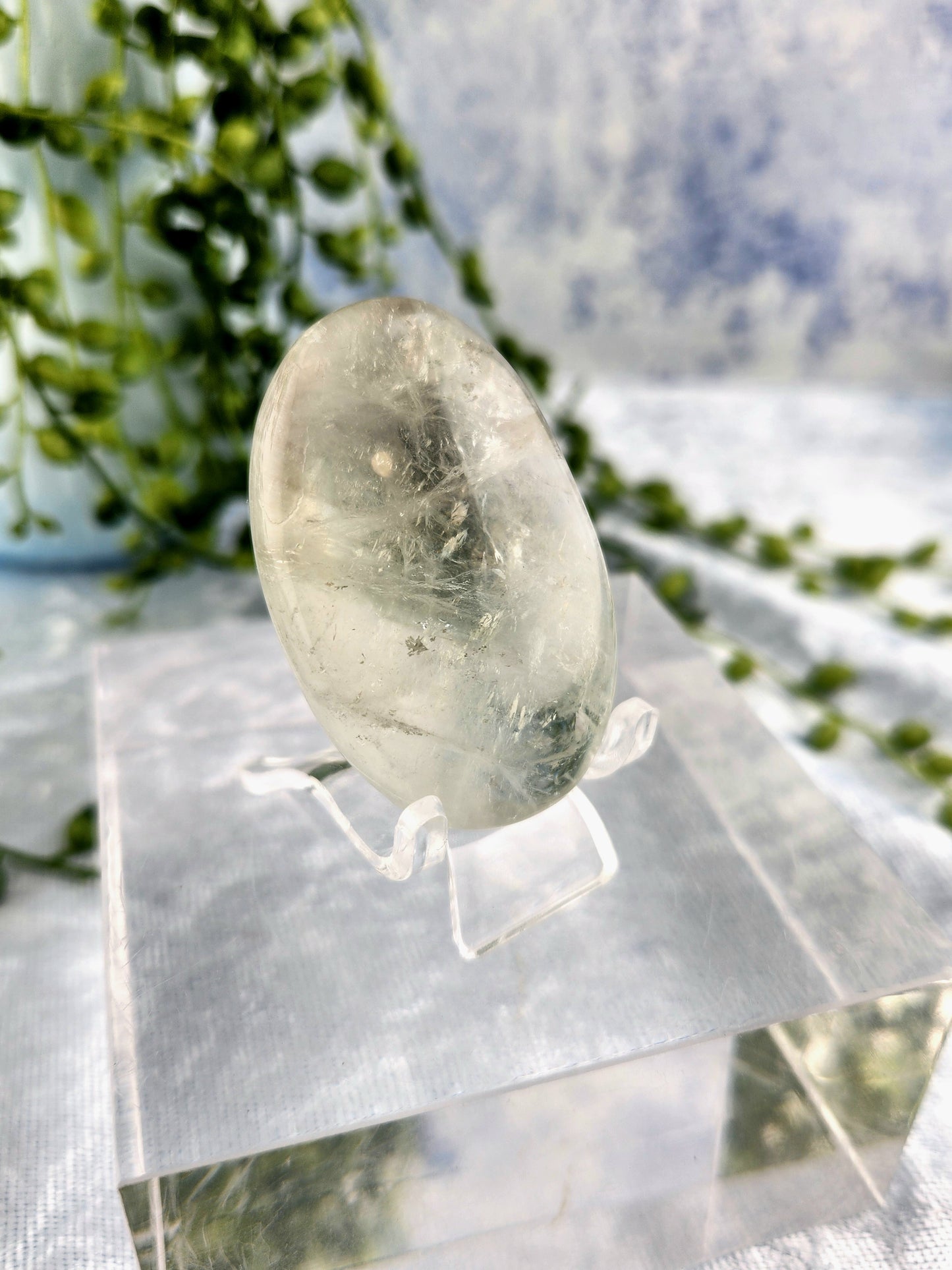 Prasiolite (Green Quartz) Palmstone