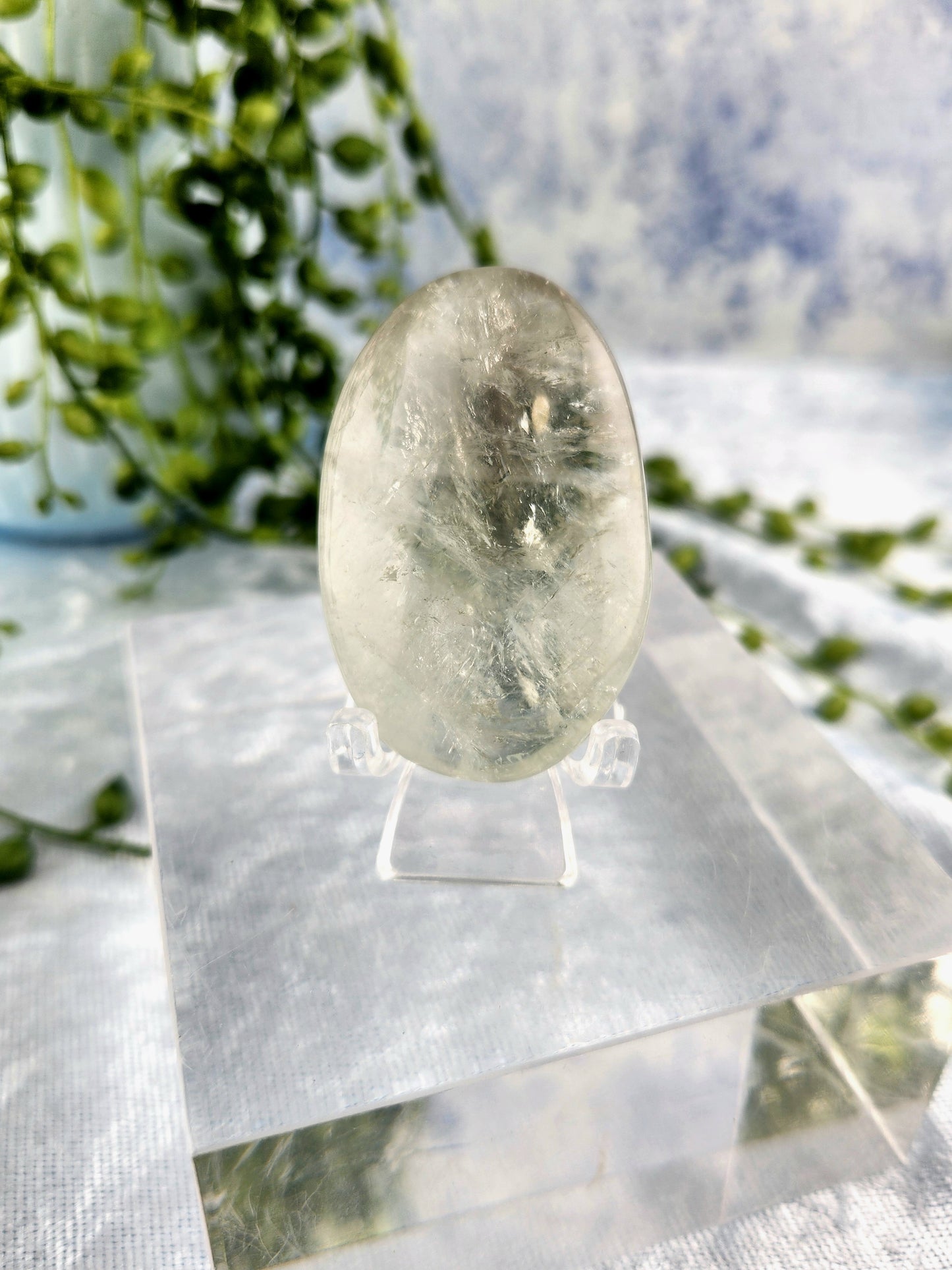 Prasiolite (Green Quartz) Palmstone