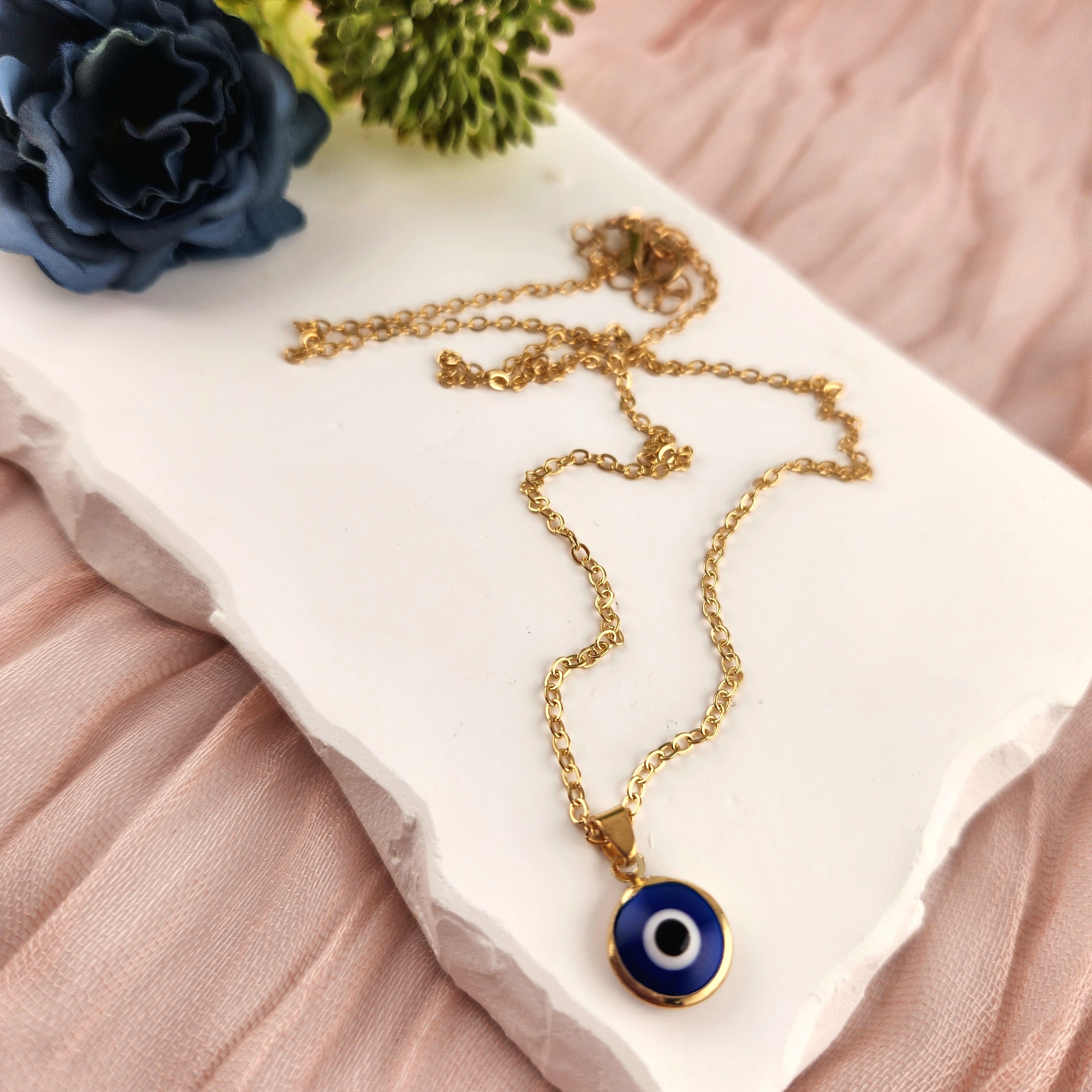 Evil Eye Necklace - Gold Copper Plated