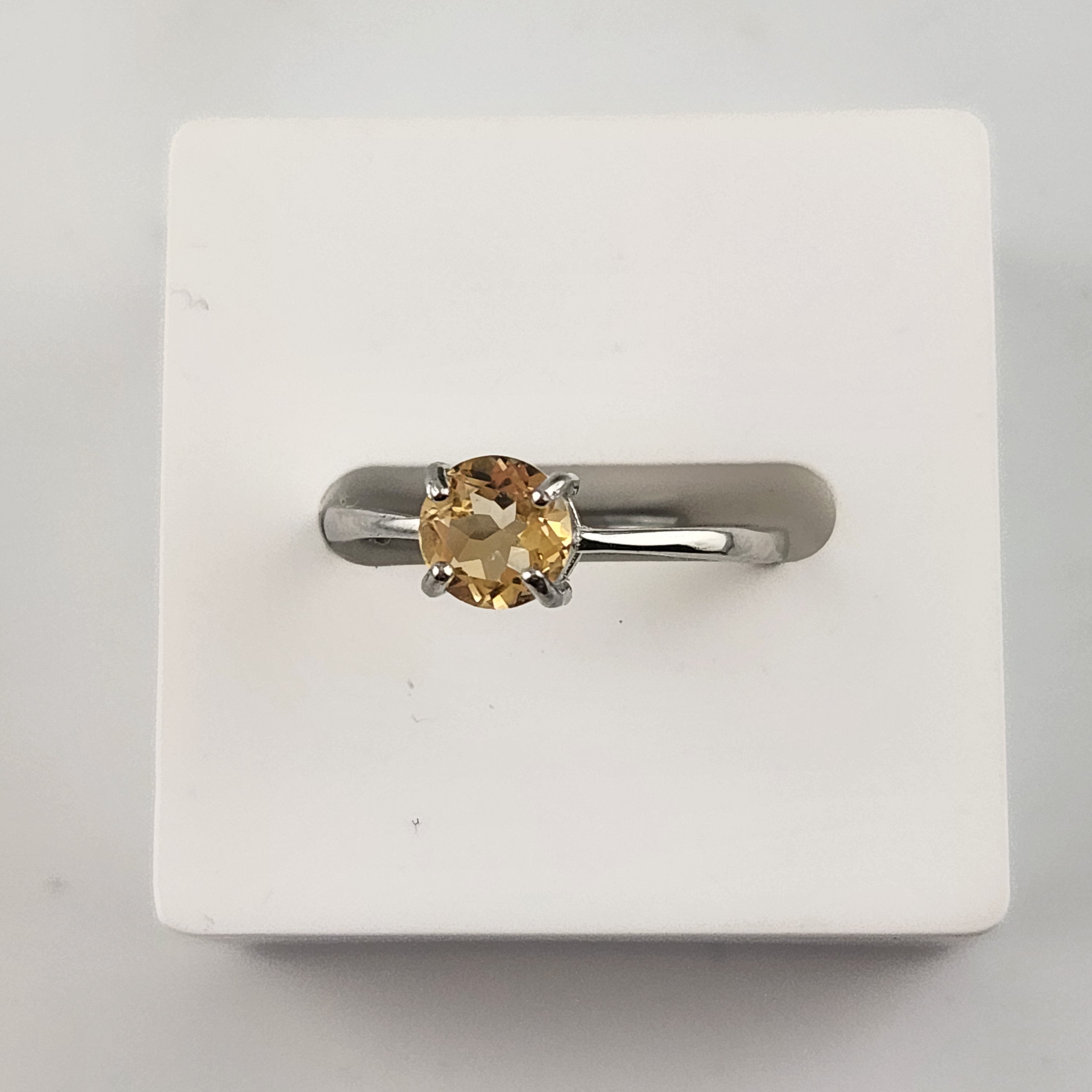 Sterling Silver Citrine Adjustable Ring