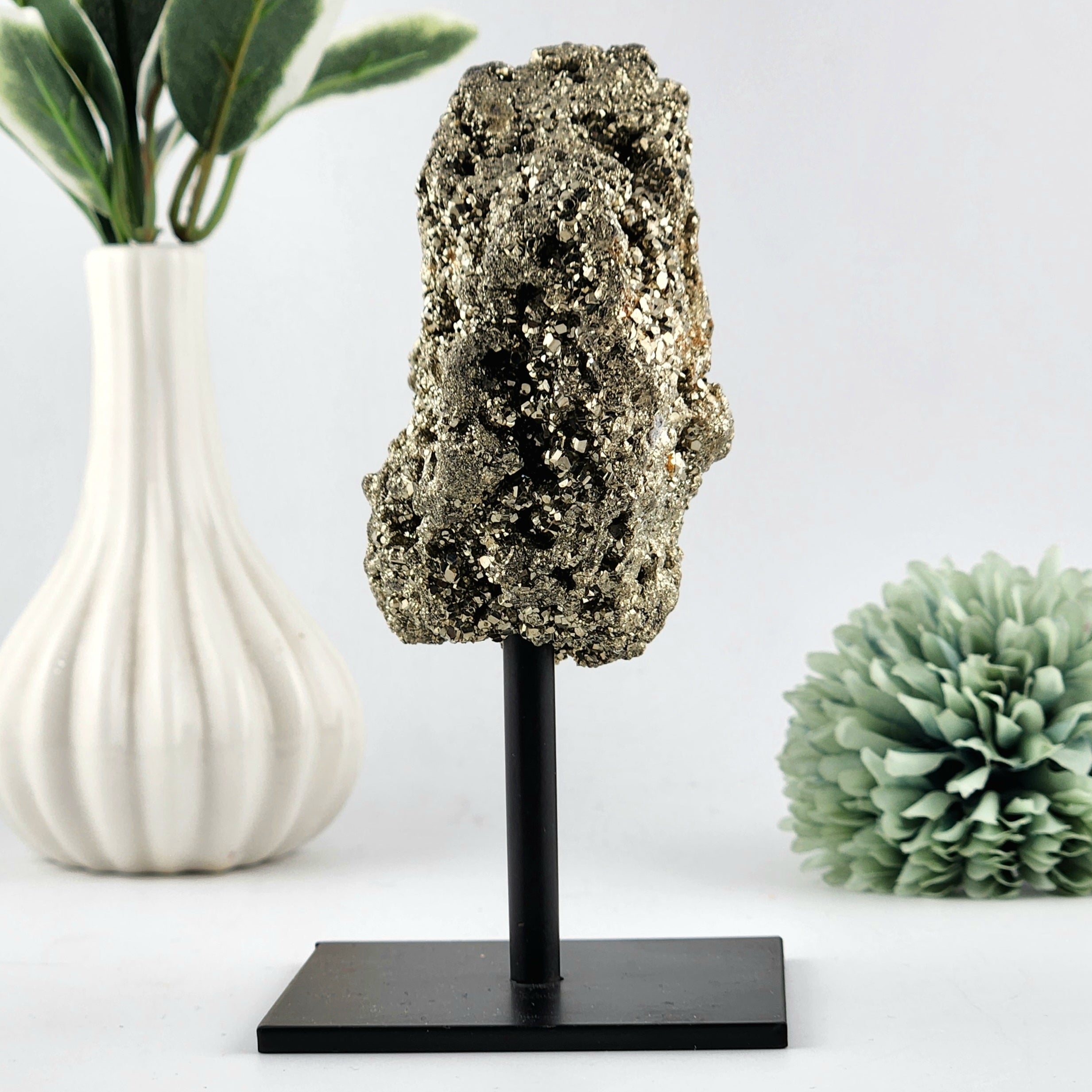 Pyrite Cluster On Black Stand