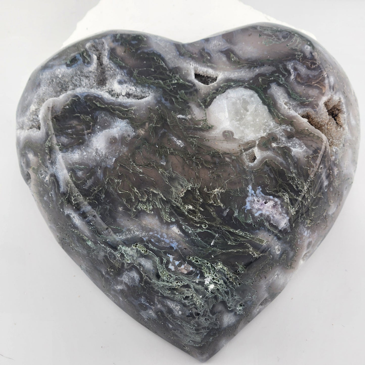 Moss Agate Heart Bowl
