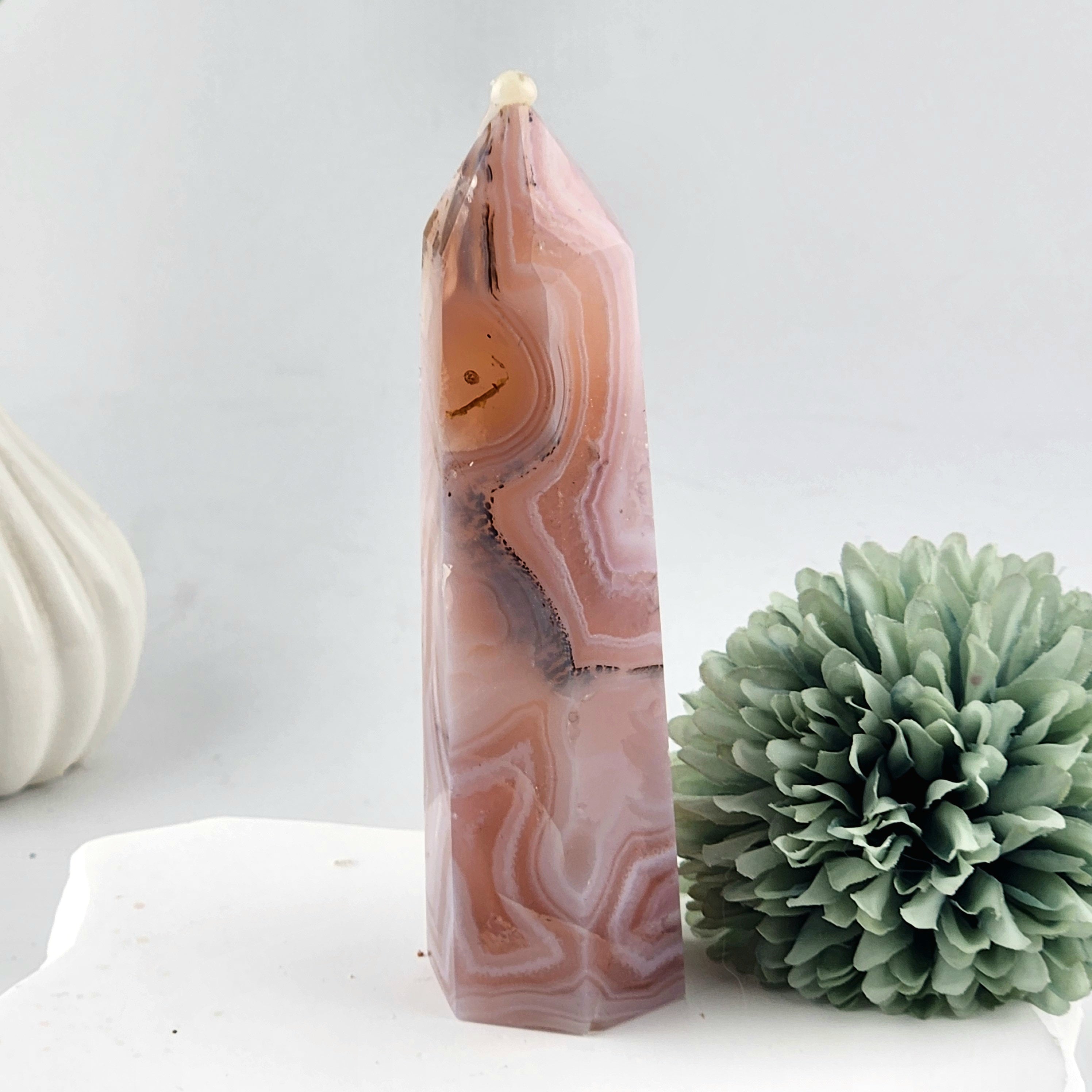 Pink Jelly Agate Tower