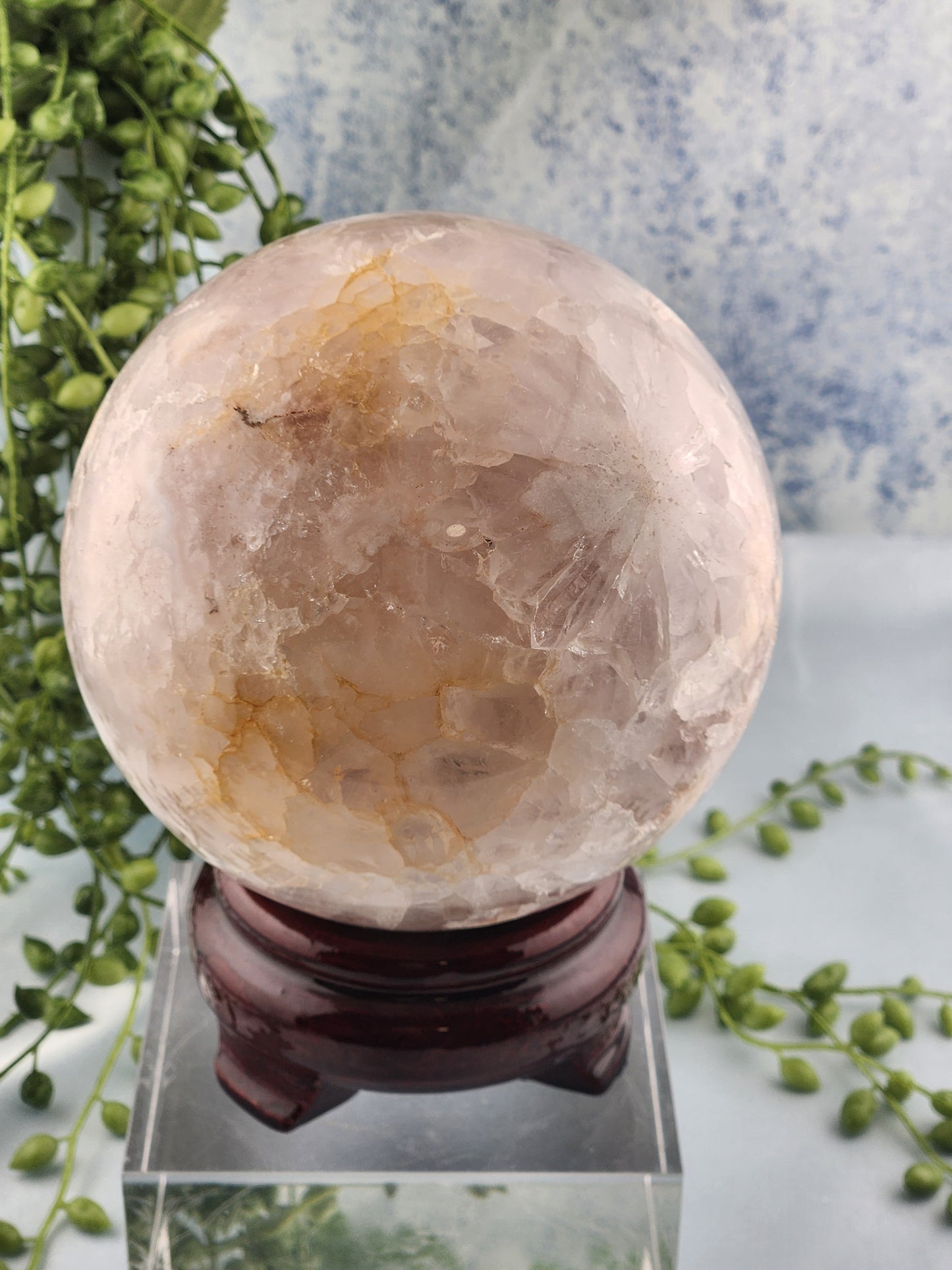 XL Pink Amethyst Flower Agate Sphere