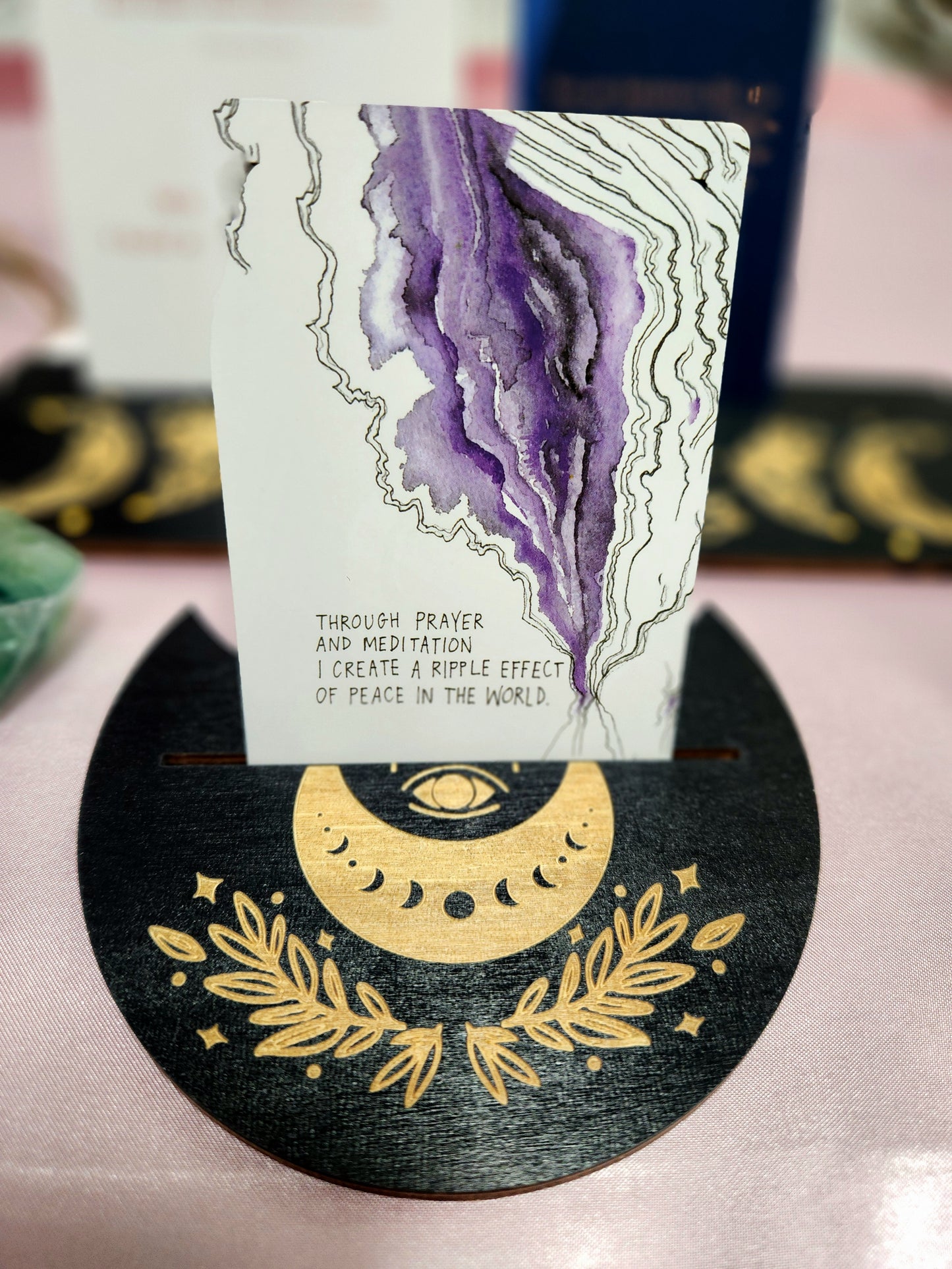 Black Wooden Tarot/Affirmation Card Holder