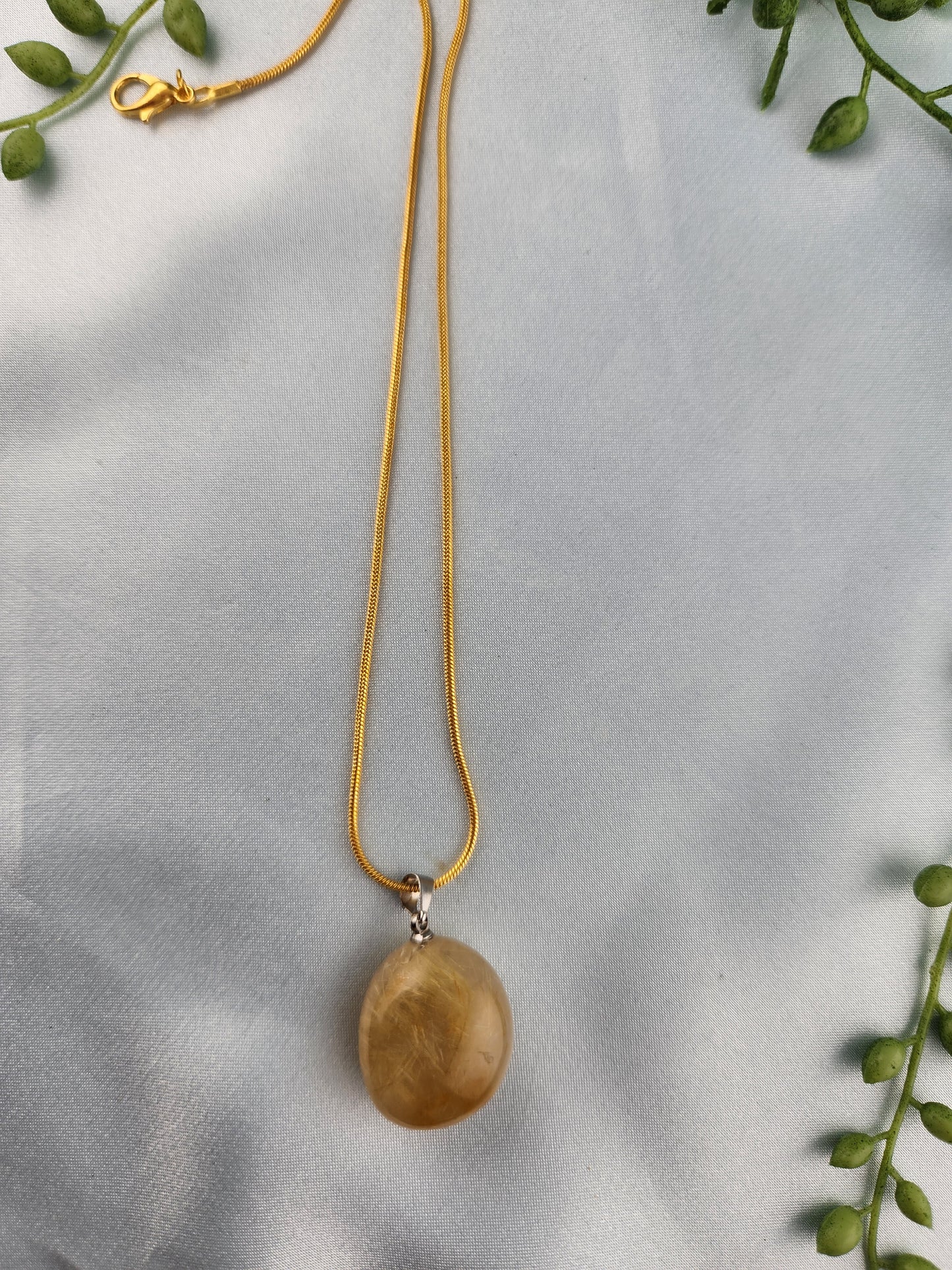 Gold Rutile Tumble Pendant