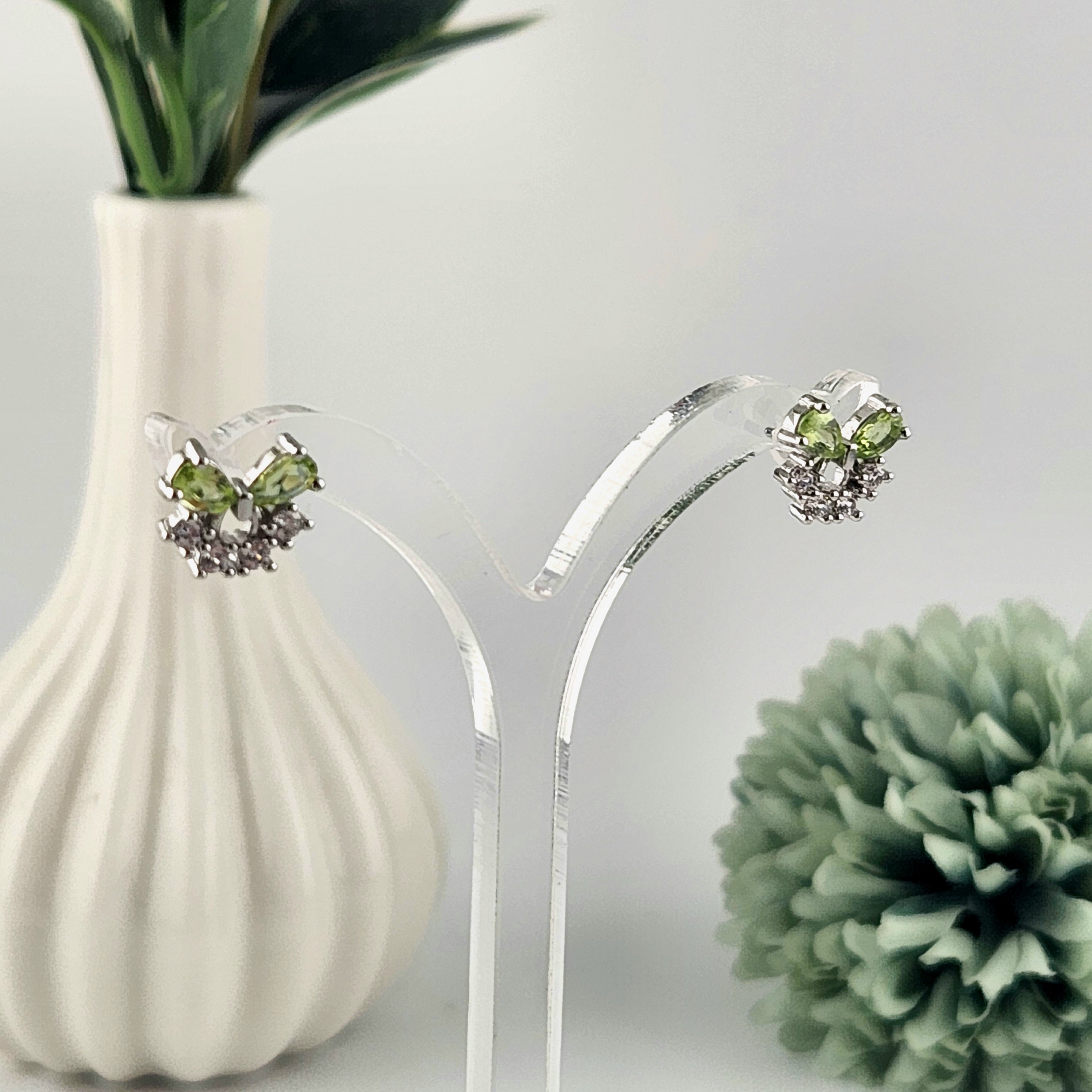 Peridot Bow Earrings - S925