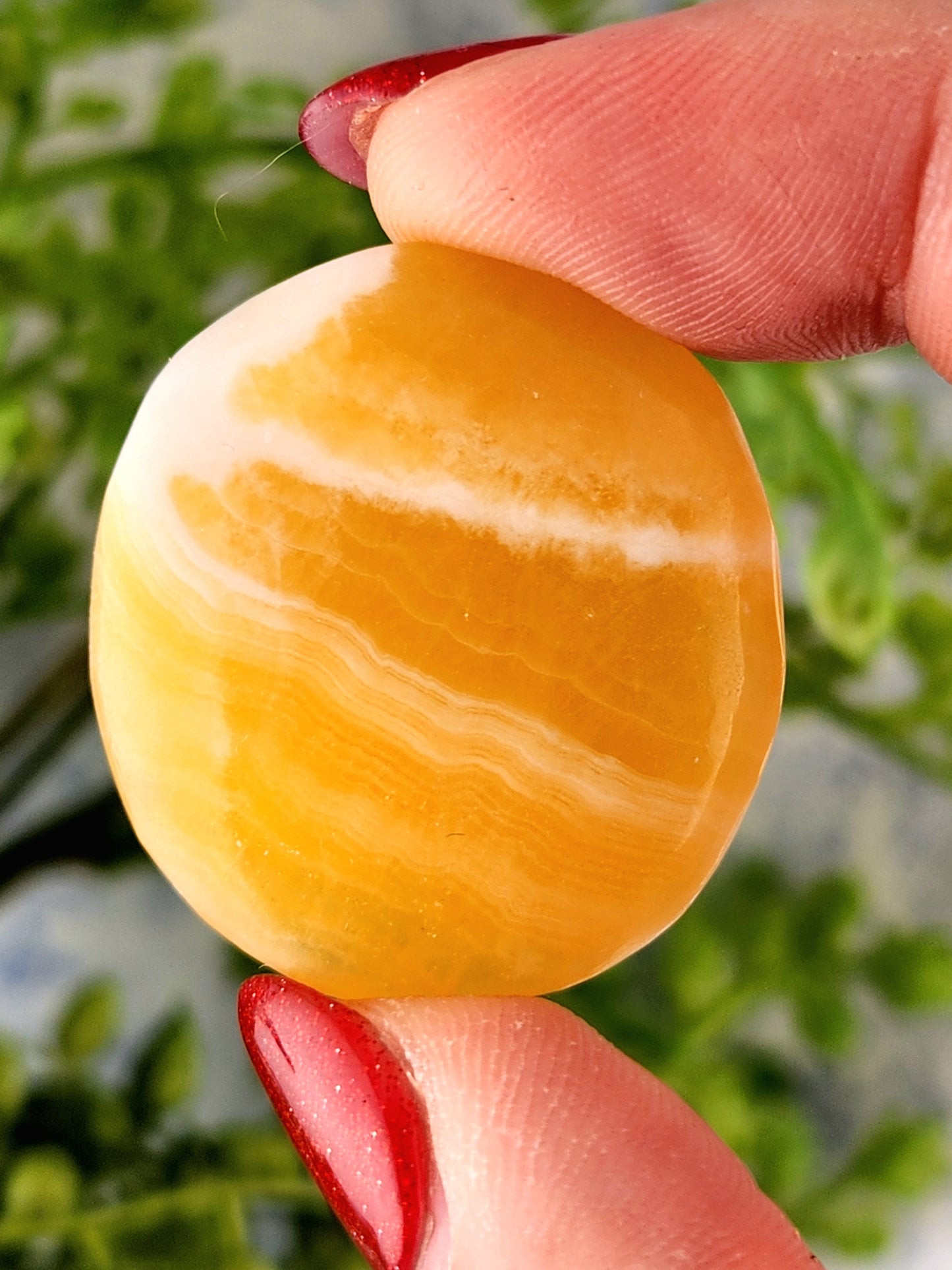 Mini Orange Calcite Flat Stone