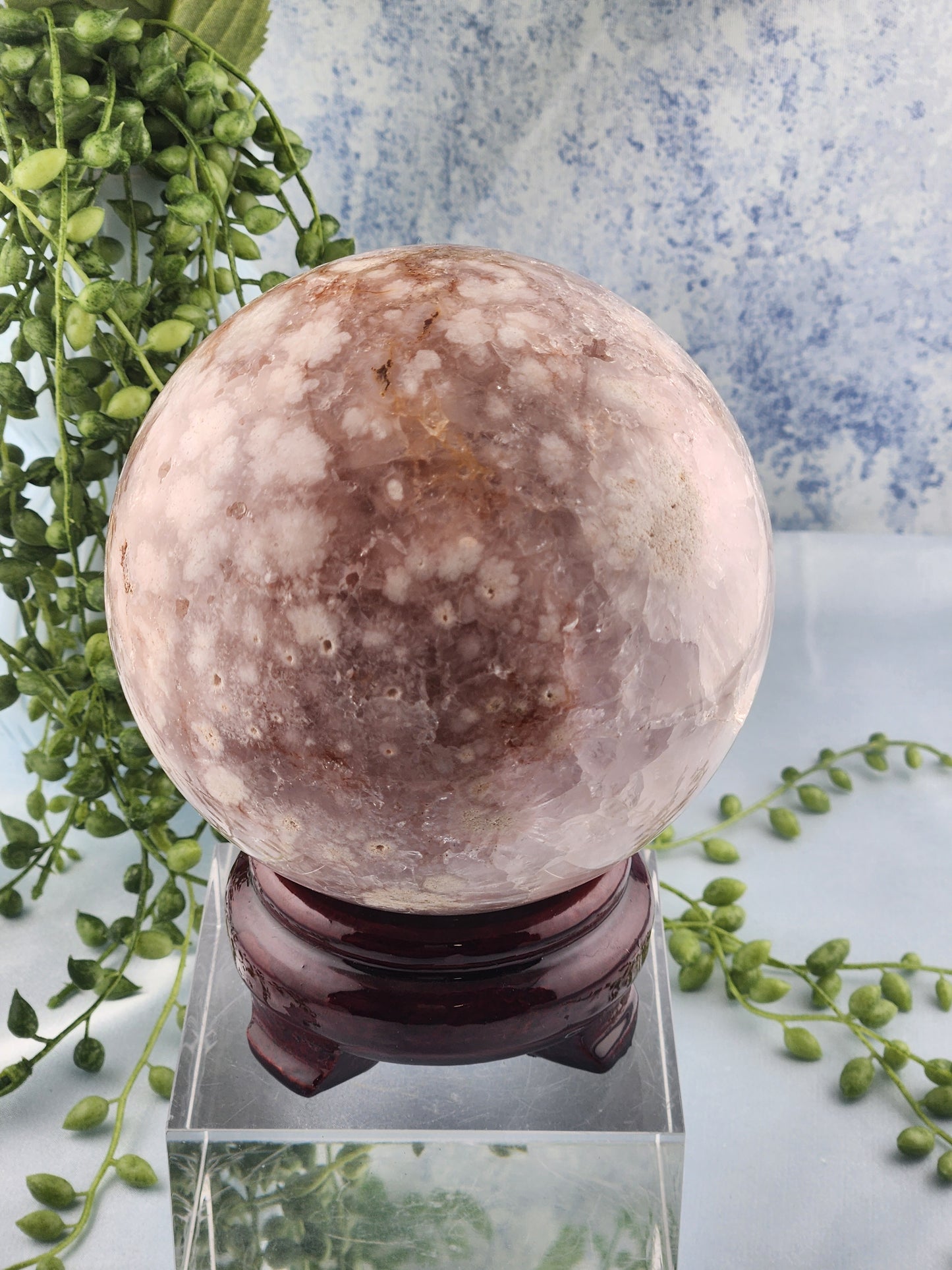 XL Pink Amethyst Flower Agate Sphere