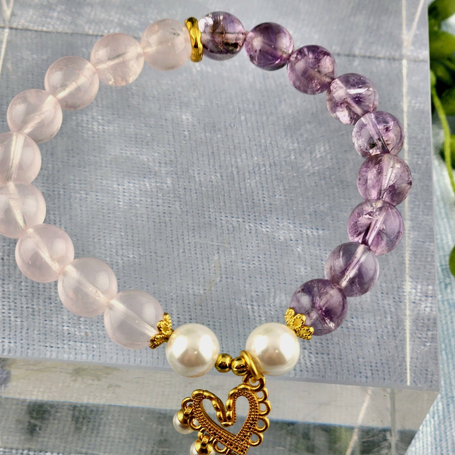 Rose Quartz + Amethyst Bracelet