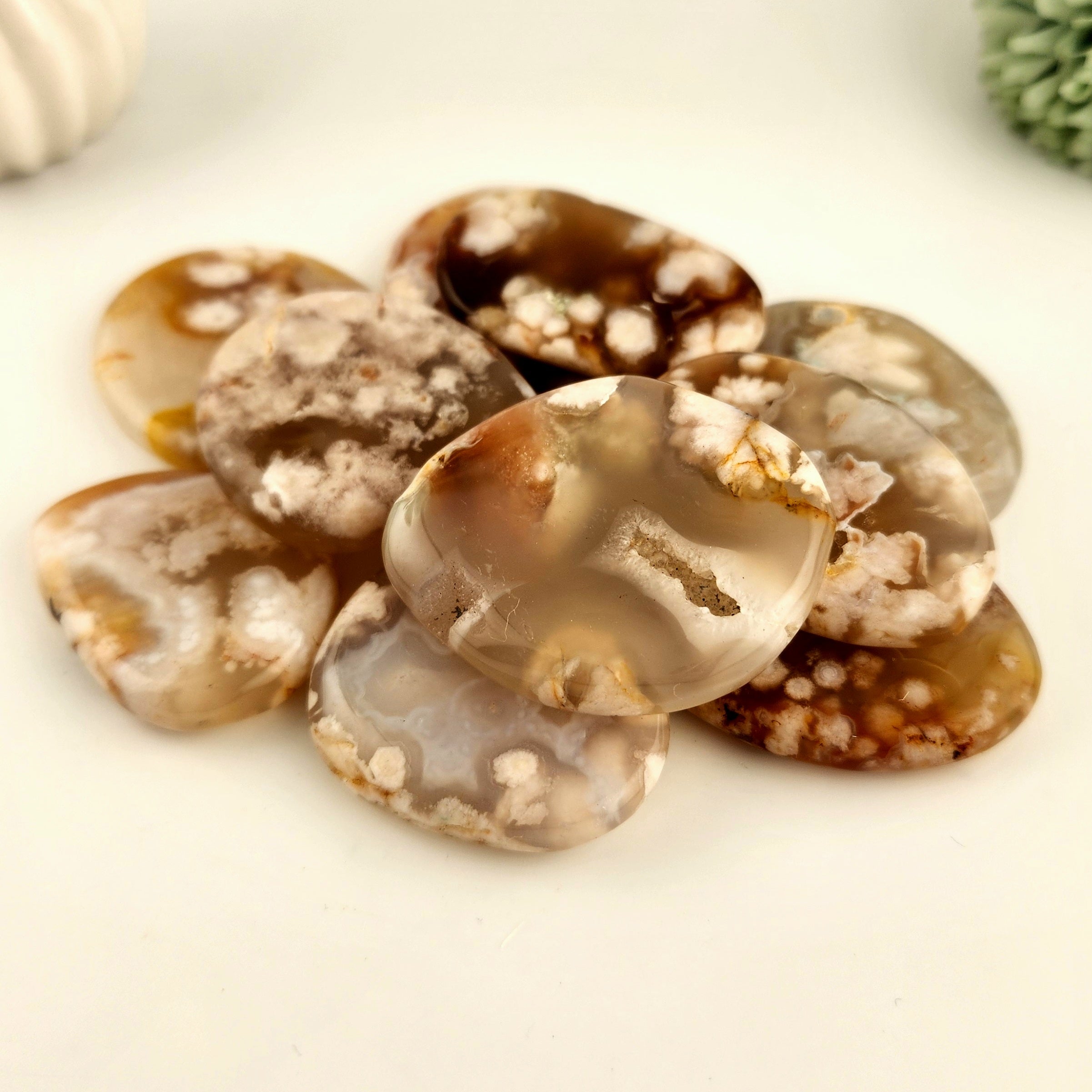 Flower Agate Flat Stone