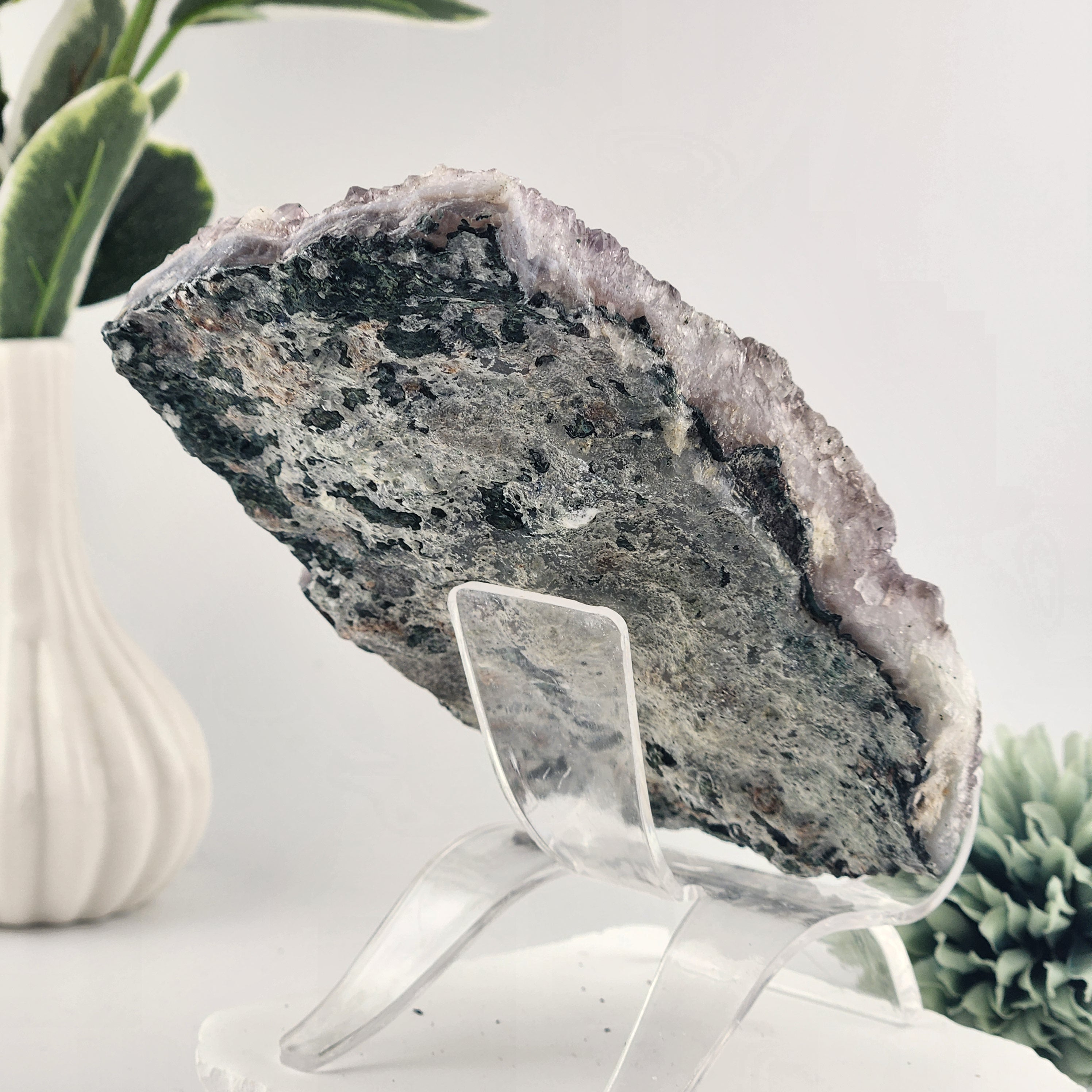 Amethyst With Calcite Inclusions