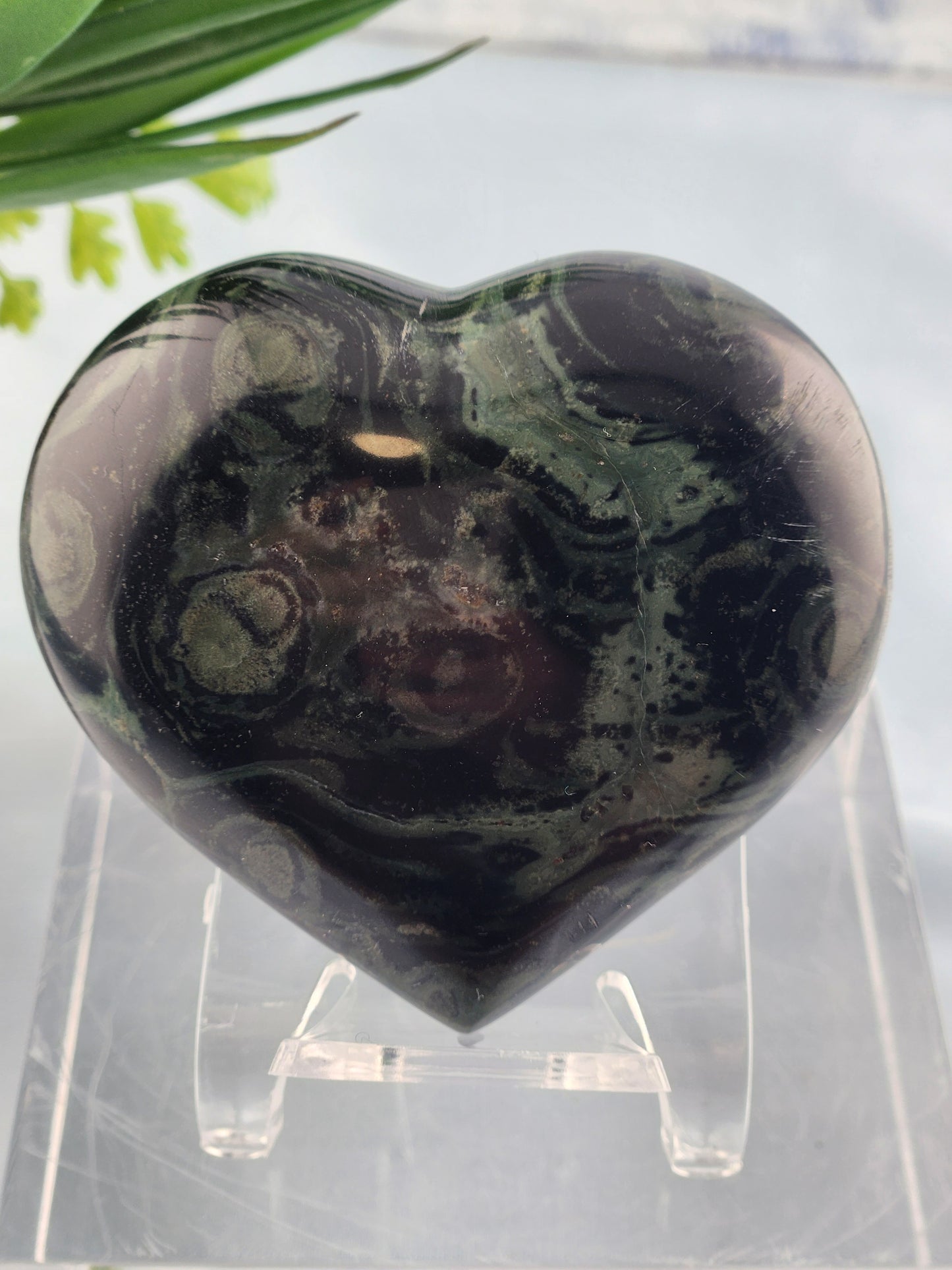 Kambaba Jasper Puffy Heart