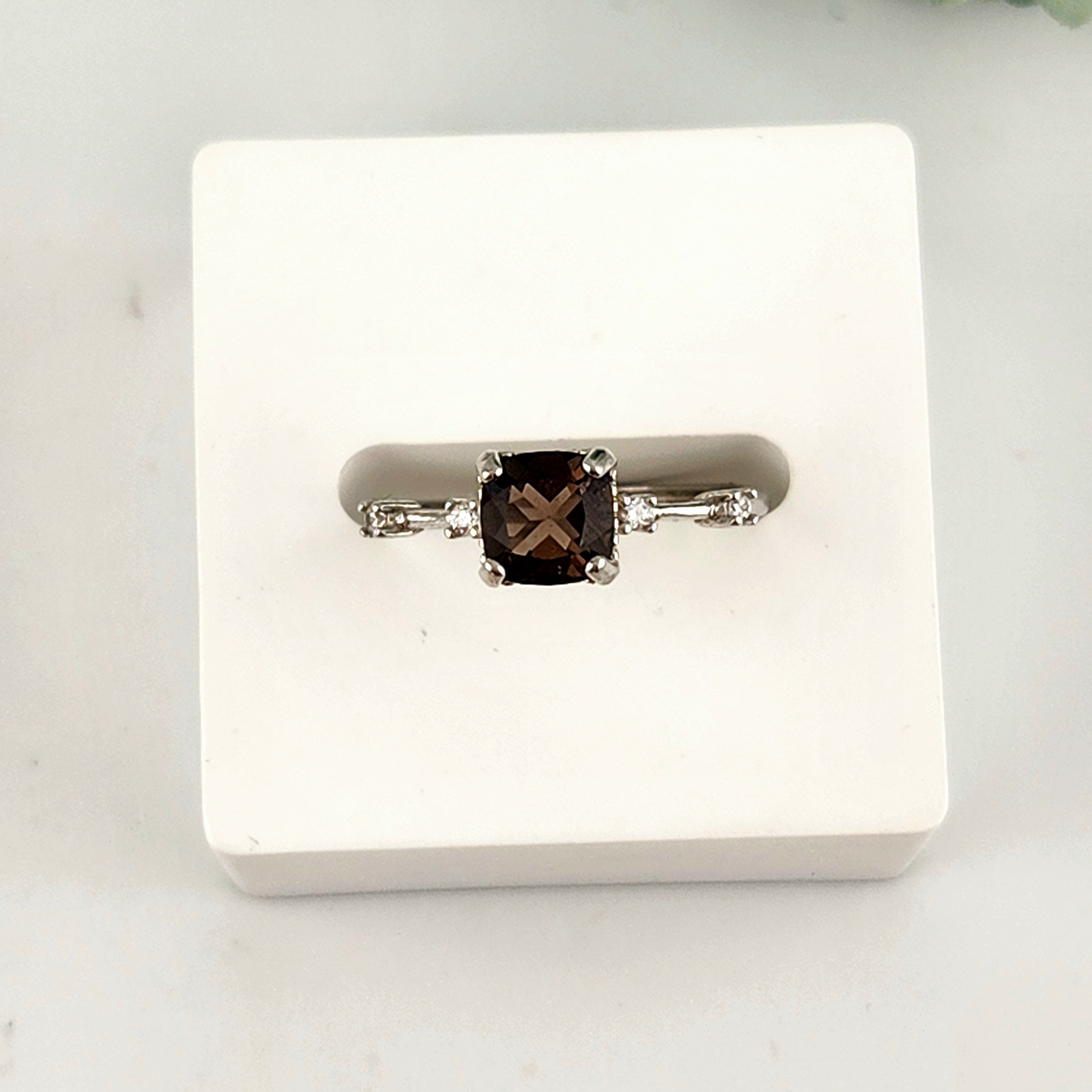 Smokey Quartz Ring - S925 Adjustable
