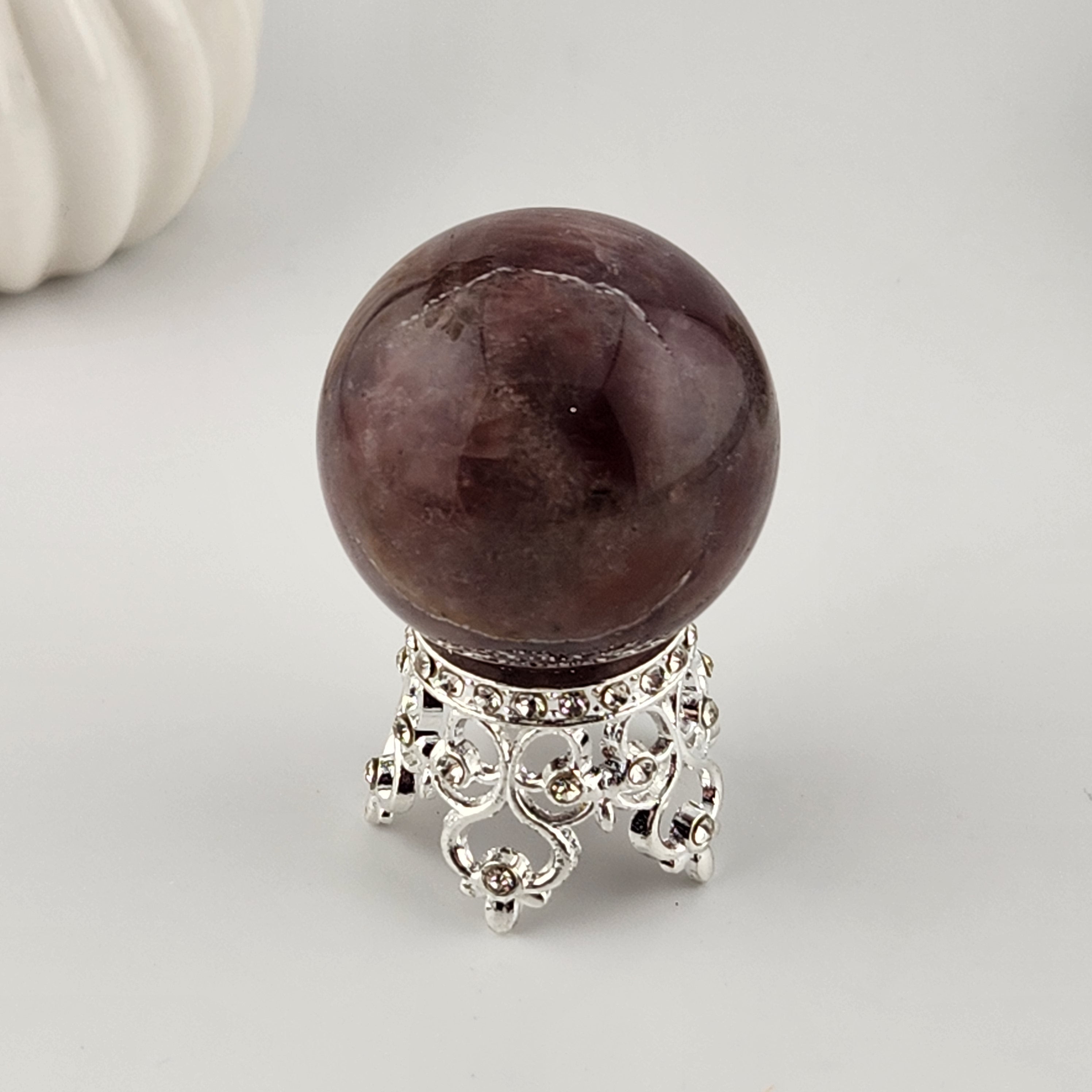 Silver Crown Sphere Stand (With Rhinestones)