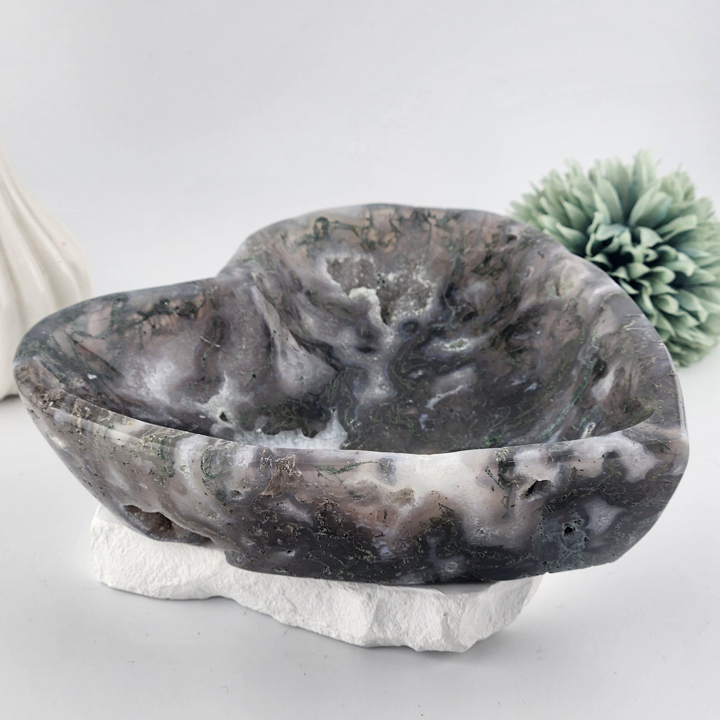 Moss Agate Heart Bowl