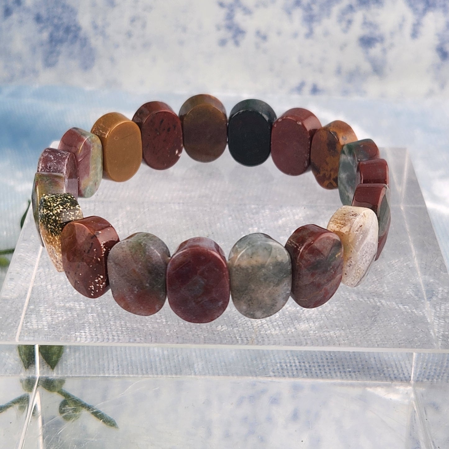 Faceted Ocean Jasper Bracelet