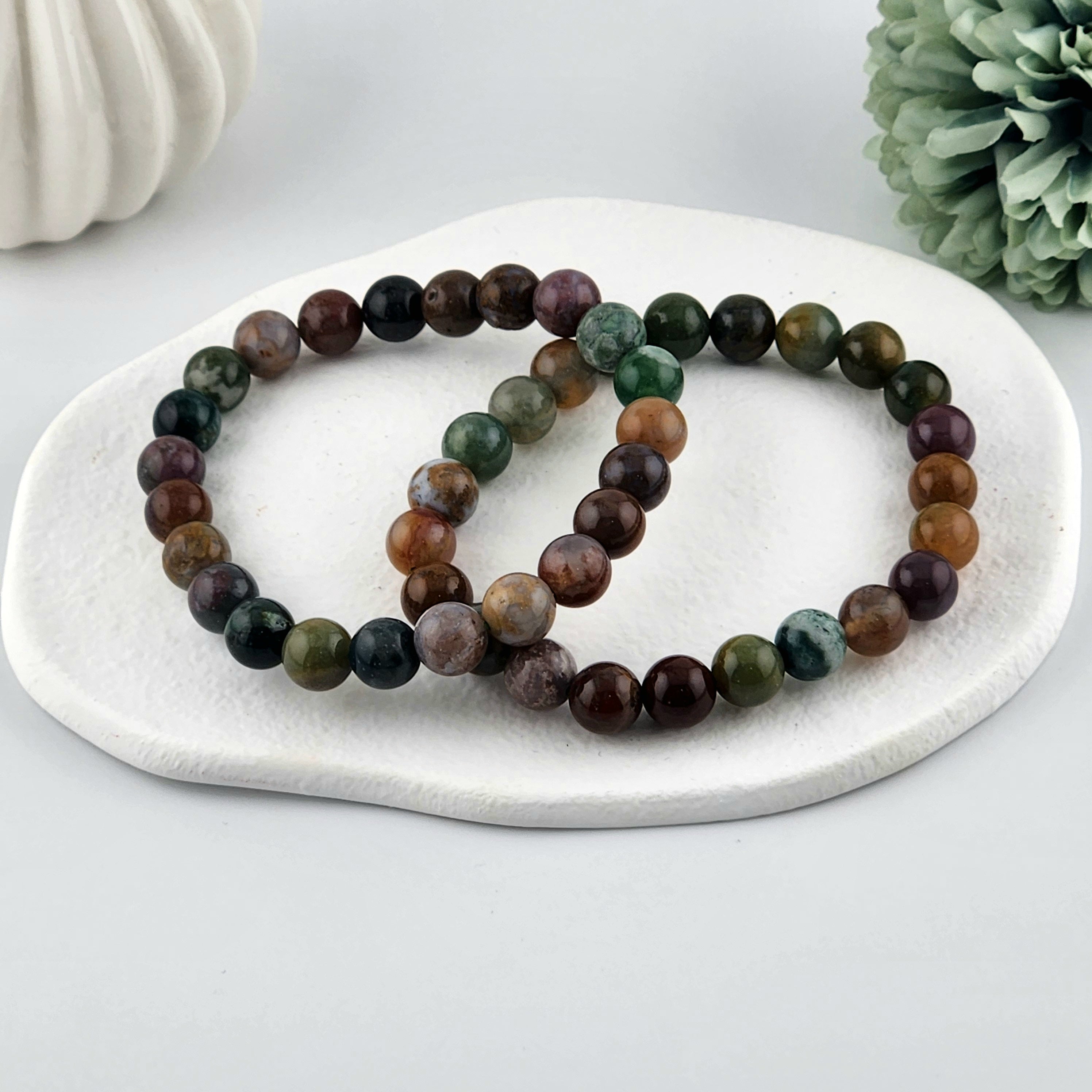 Ocean Jasper Beaded Bracelet - 8mm
