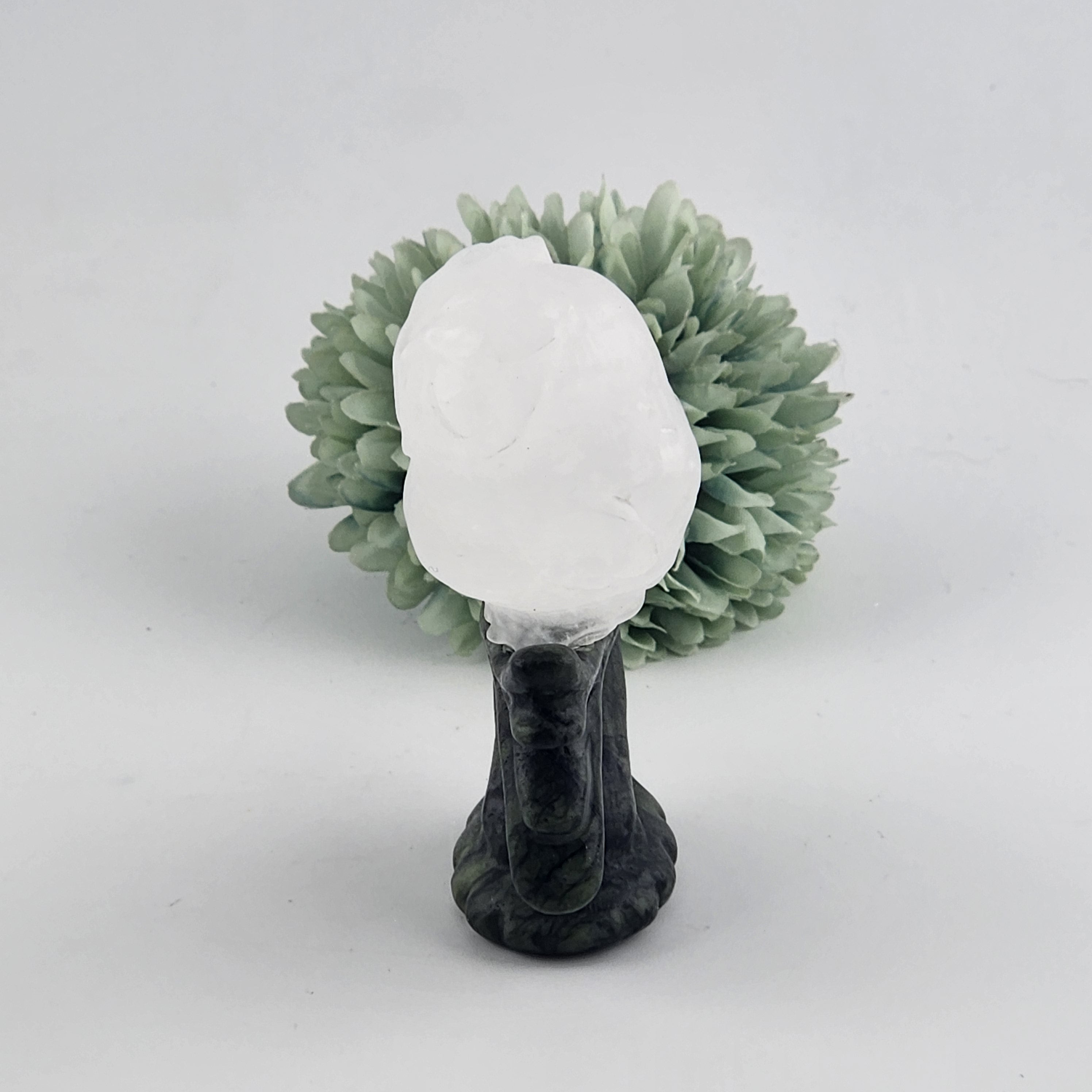 Quartz Owl on Green Jade Branch